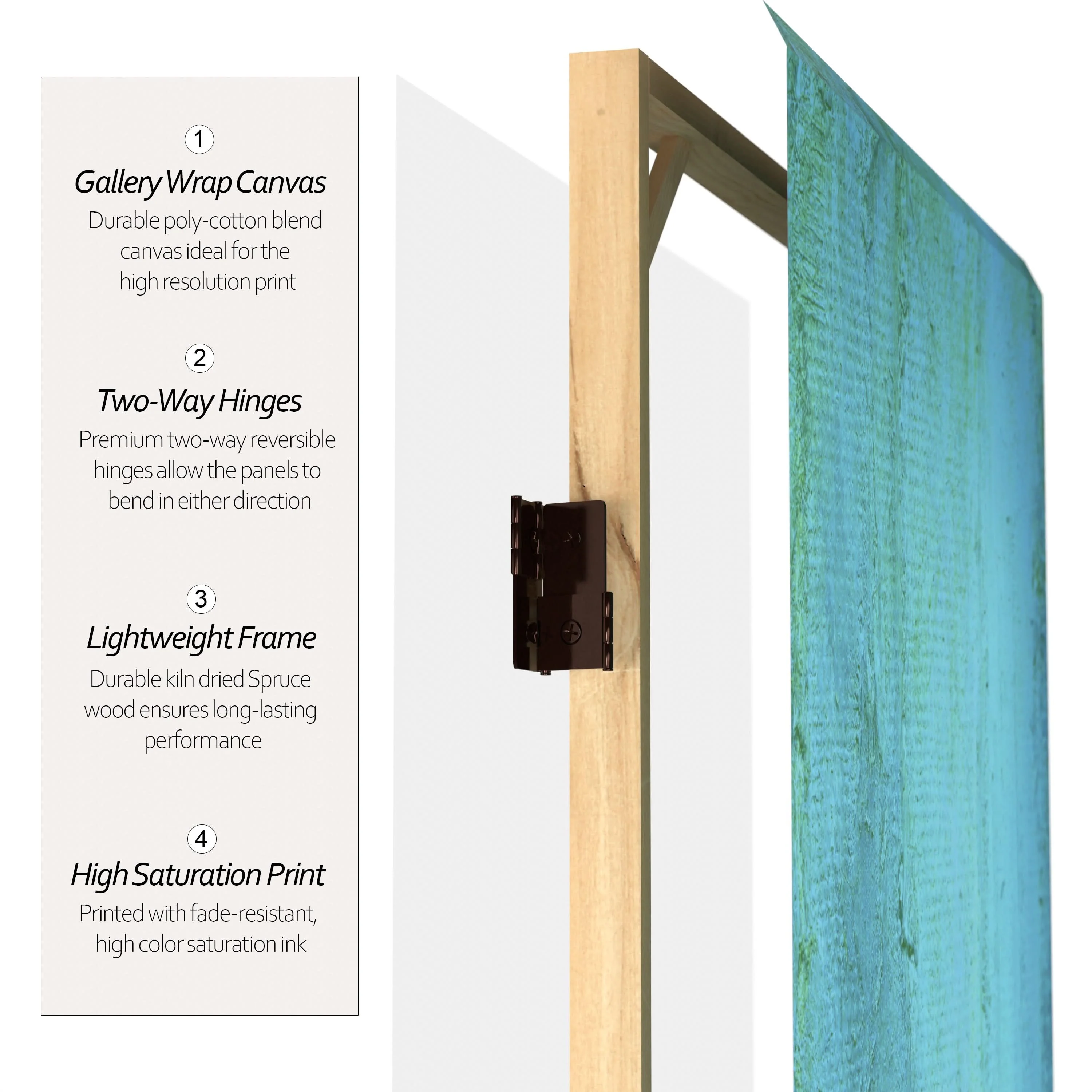 6 ft. Tall Double Sided Yin Yang/Om Canvas Room Divider - Image 3