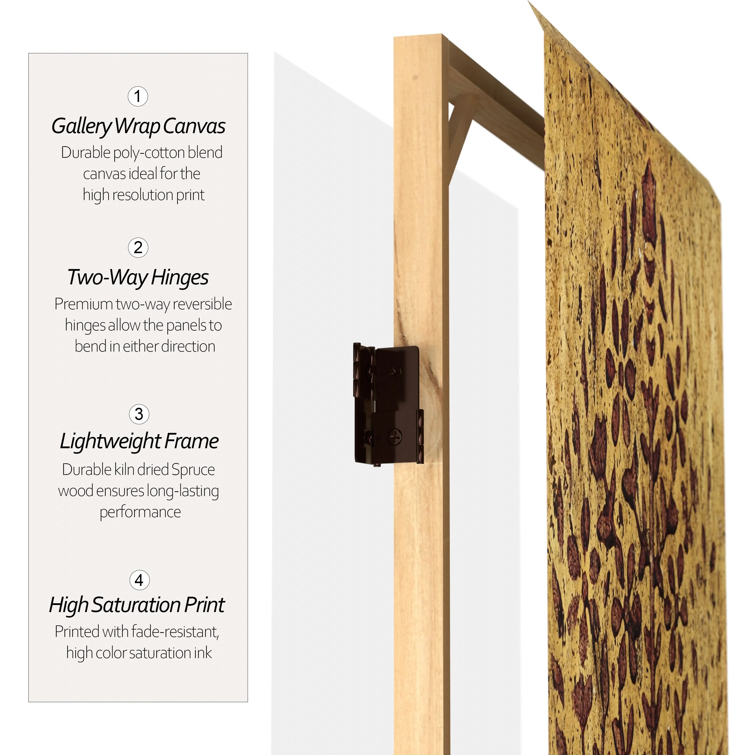 6 ft. Tall Gold Leaf Orchard Canvas Room Divider - Image 4