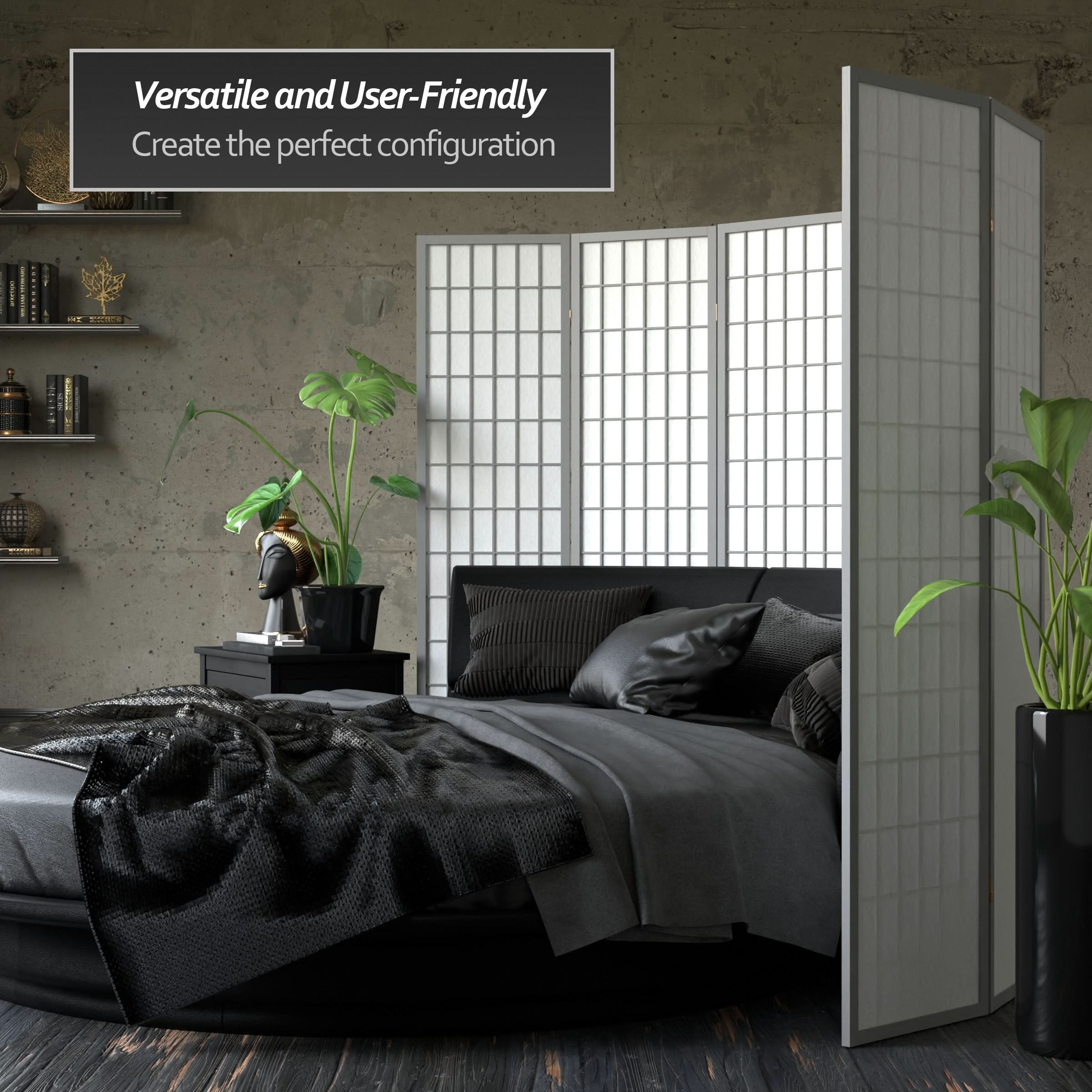 6 ft. Tall Window Pane Shoji Screen - Image 26
