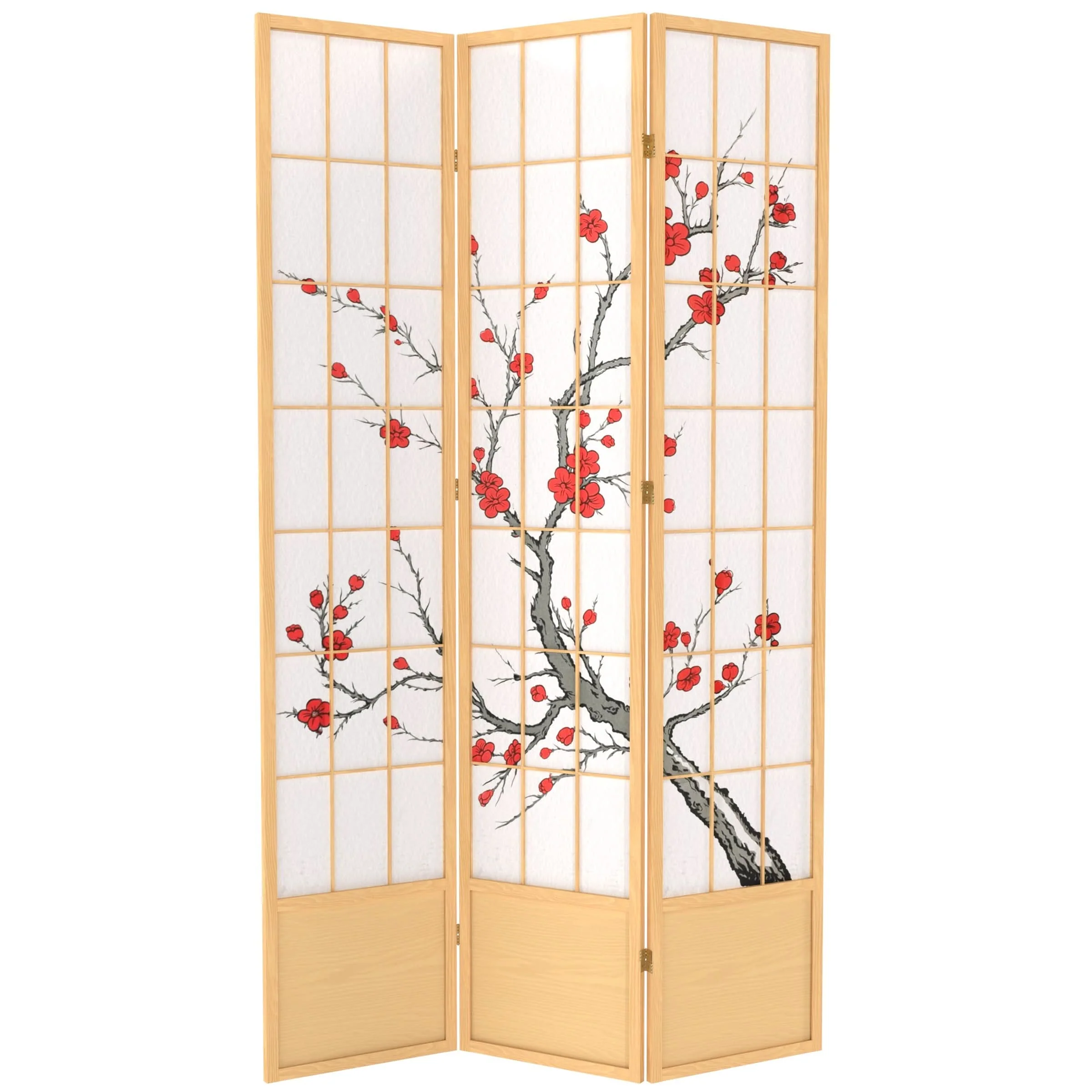 7 ft. Tall Cherry Blossom Shoji Screen - Image 6