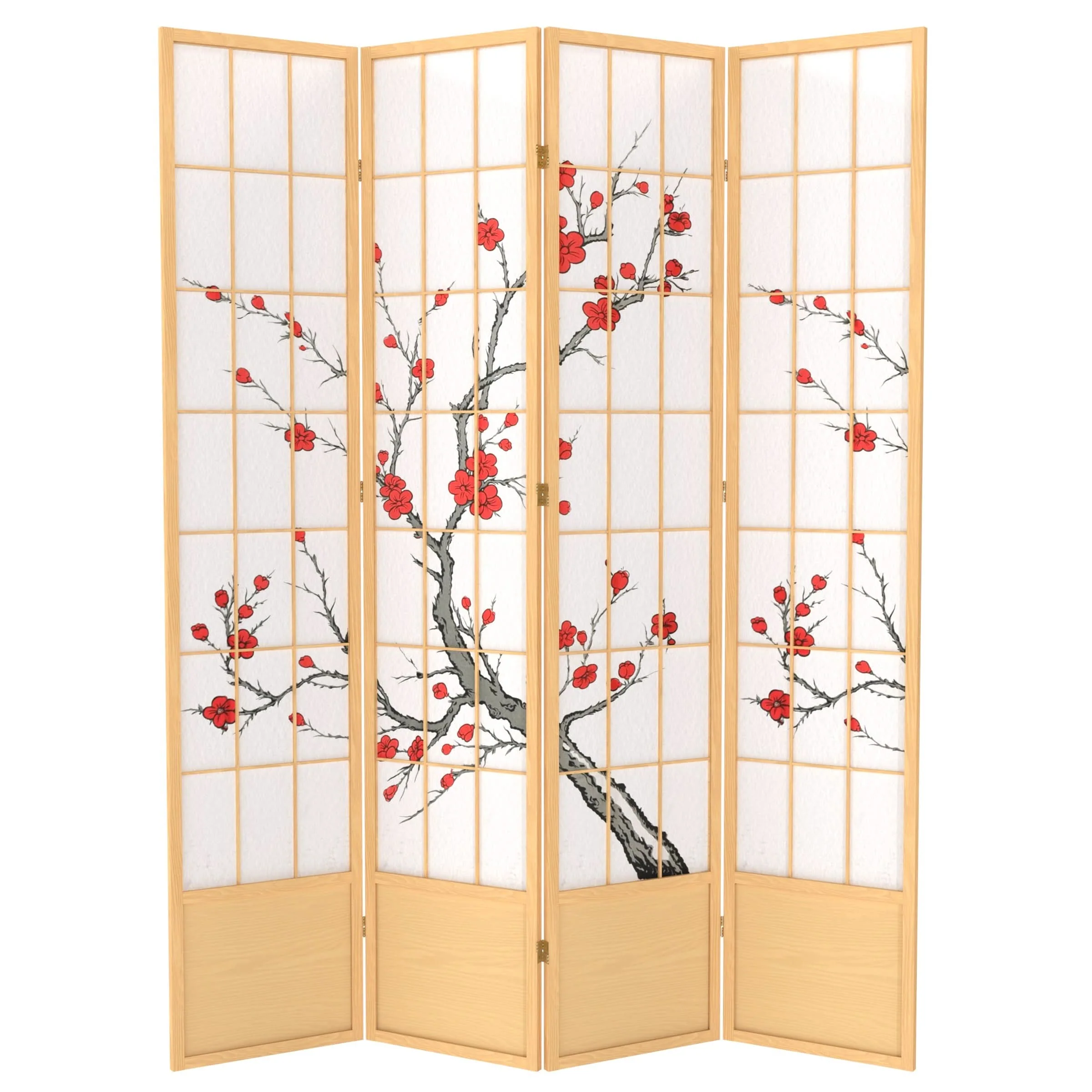 7 ft. Tall Cherry Blossom Shoji Screen - Image 7
