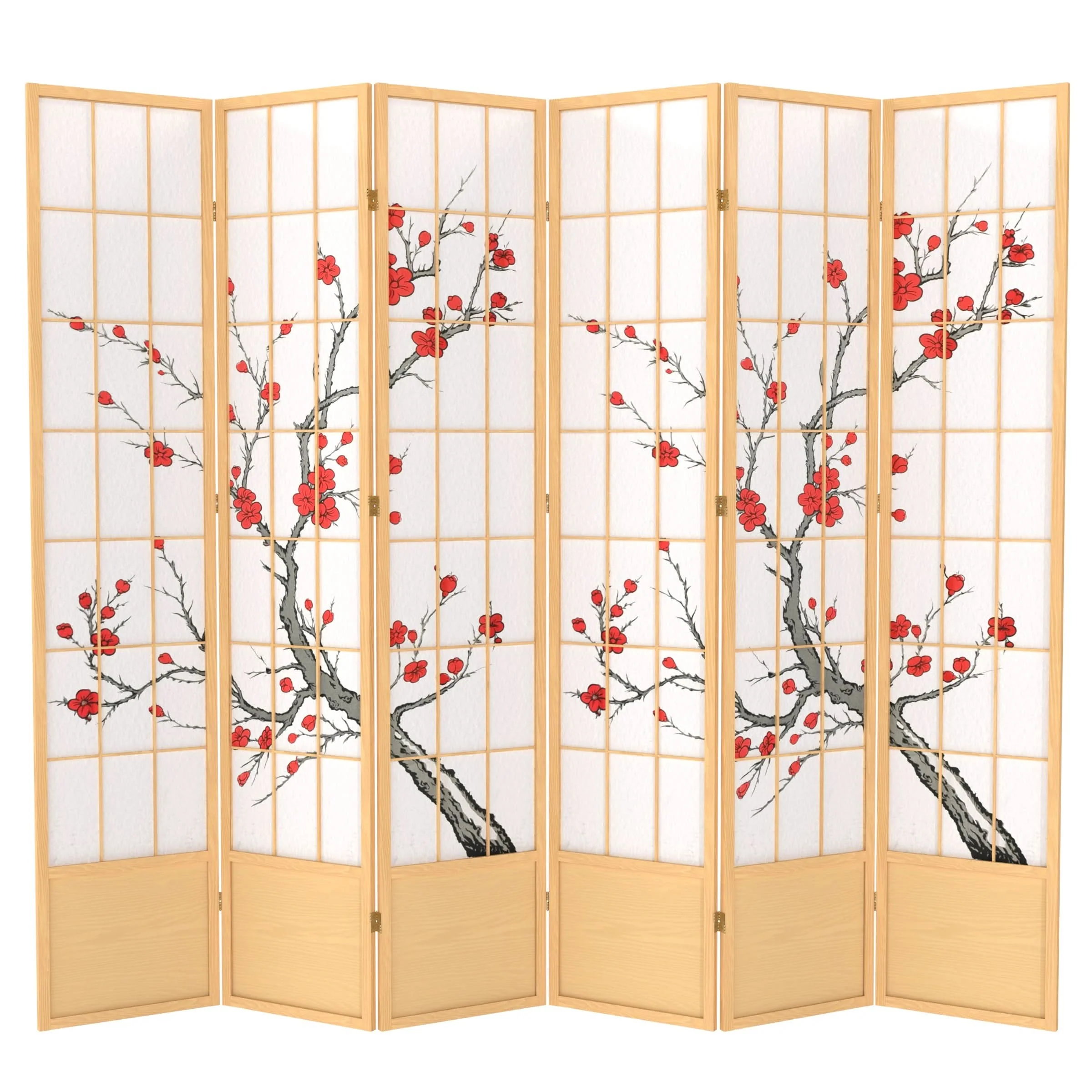 7 ft. Tall Cherry Blossom Shoji Screen - Image 8