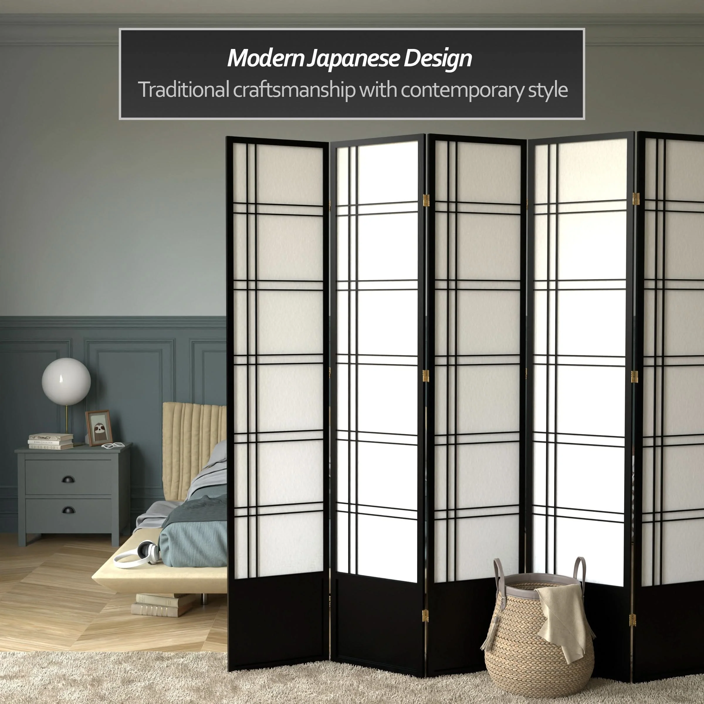 7 ft. Tall Double Cross Shoji Screen - Image 27