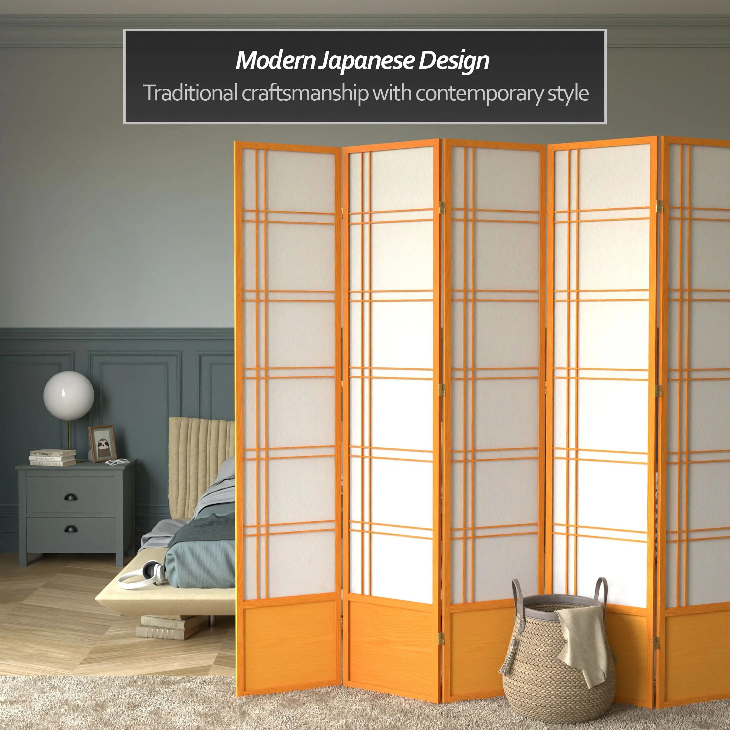 7 ft. Tall Double Cross Shoji Screen - Image 32