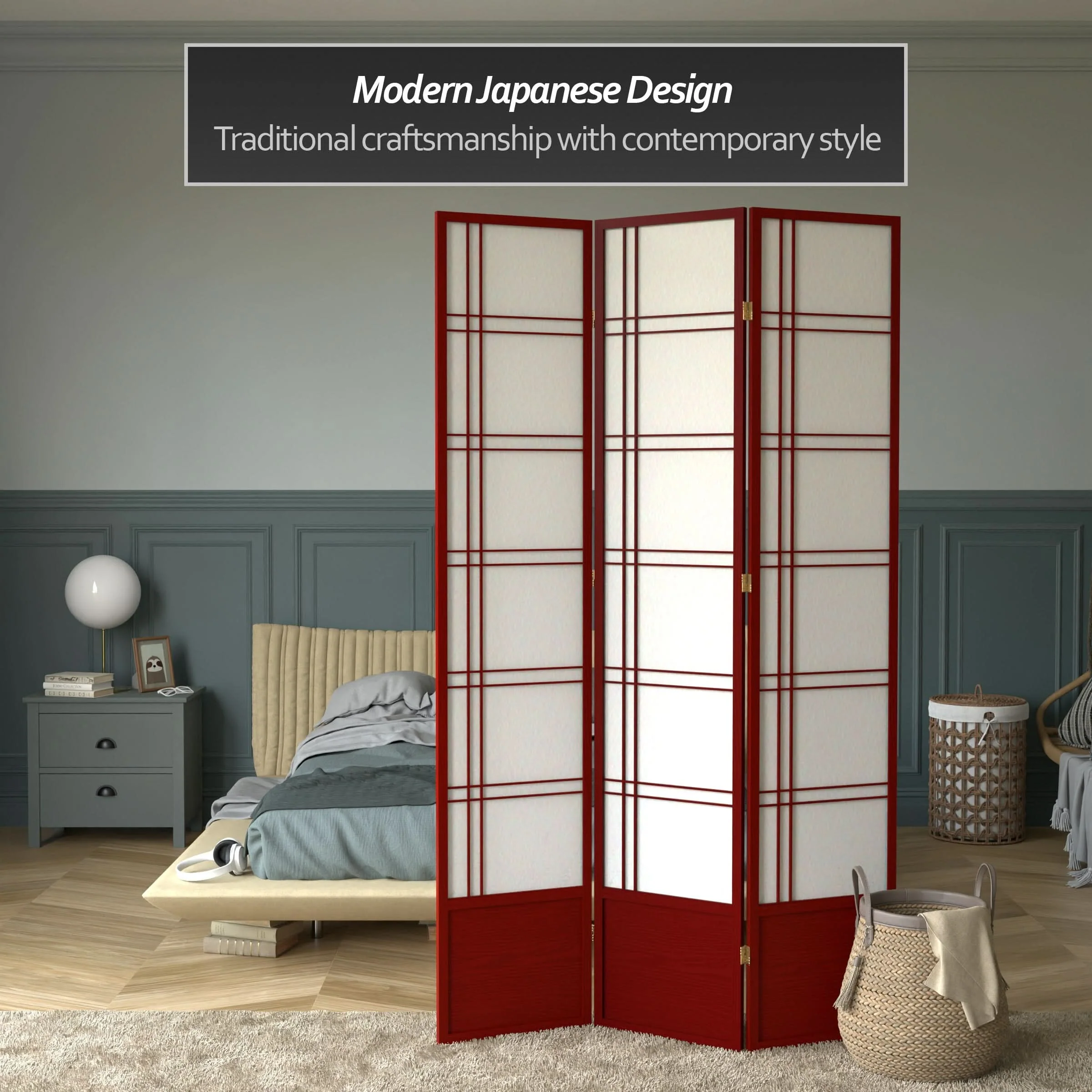 7 ft. Tall Double Cross Shoji Screen - Image 37