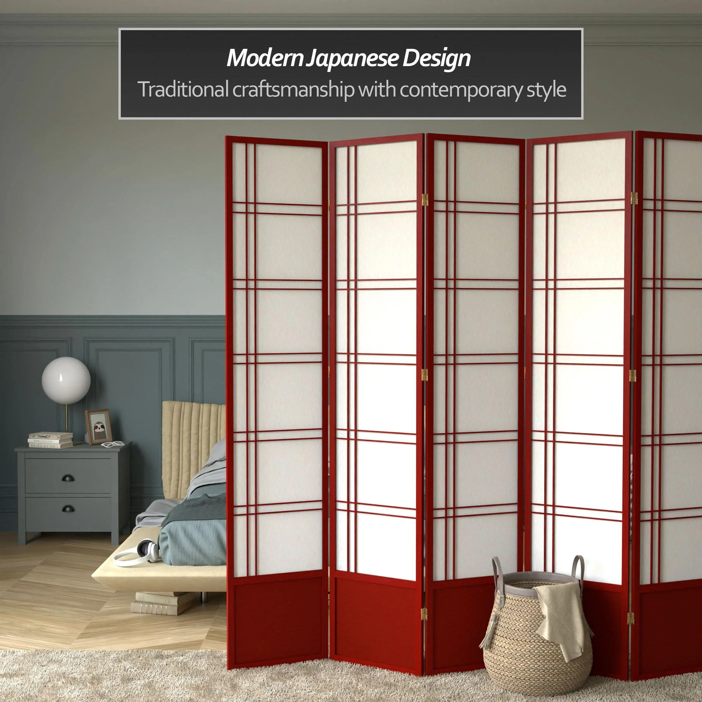 7 ft. Tall Double Cross Shoji Screen - Image 39