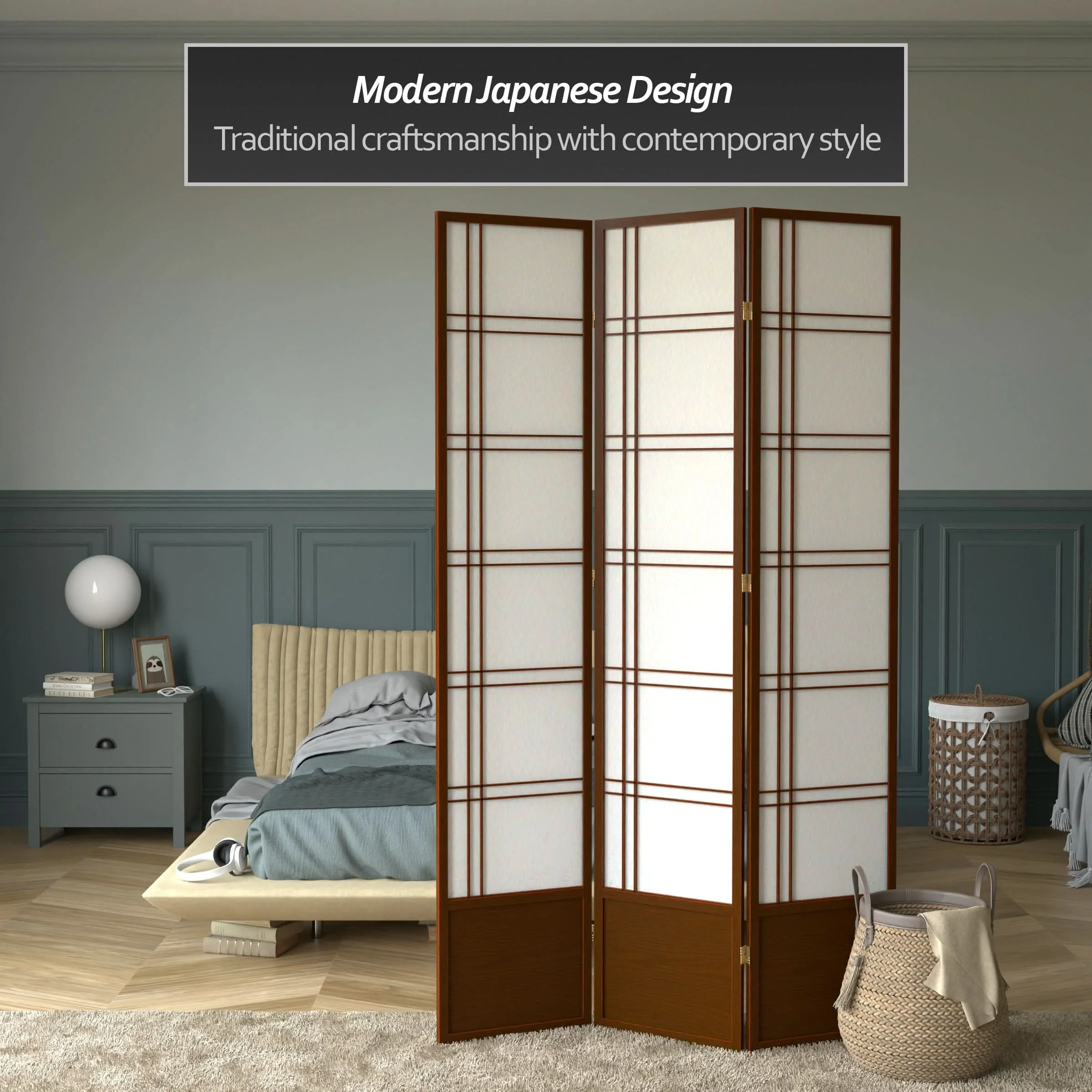 7 ft. Tall Double Cross Shoji Screen - Image 41