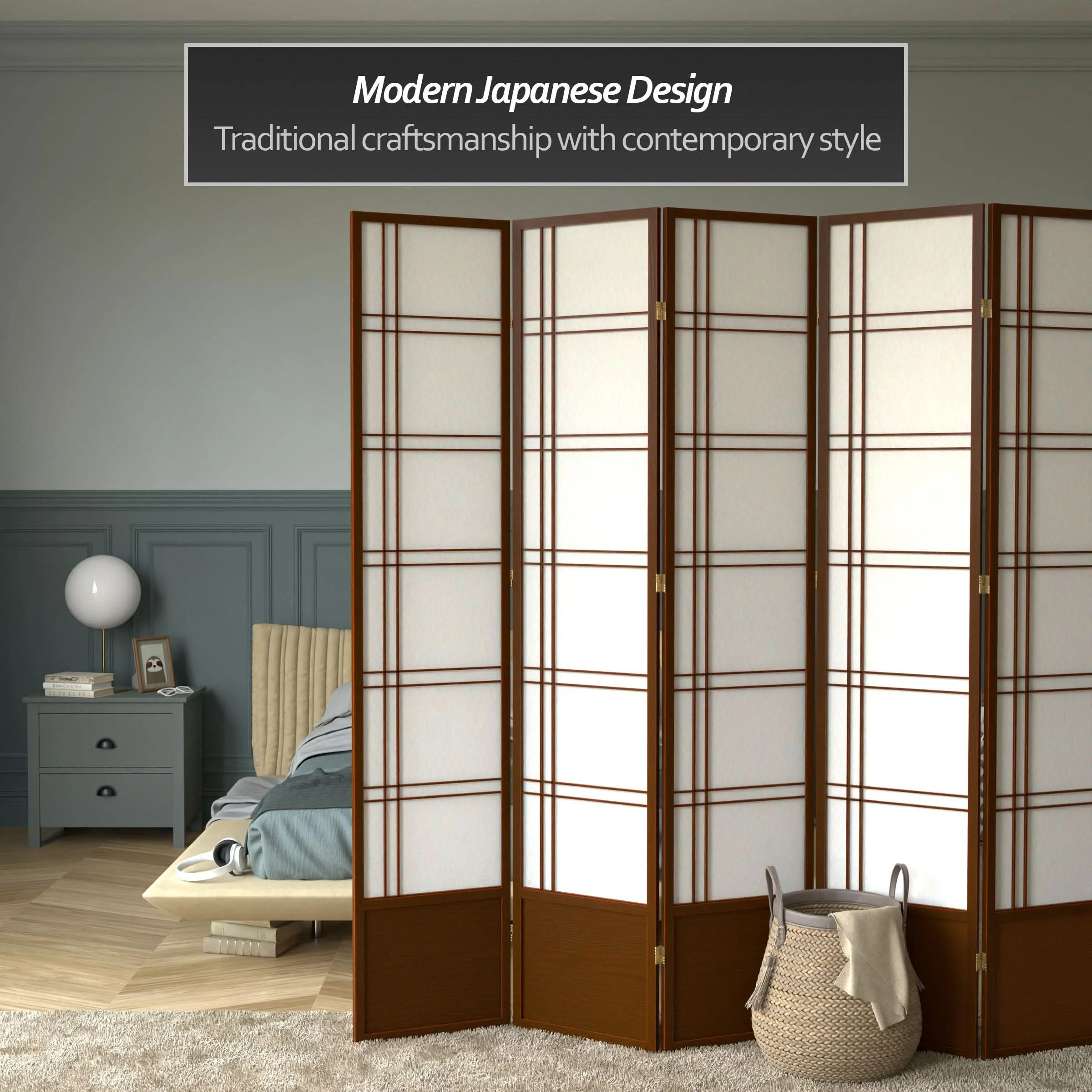 7 ft. Tall Double Cross Shoji Screen - Image 44