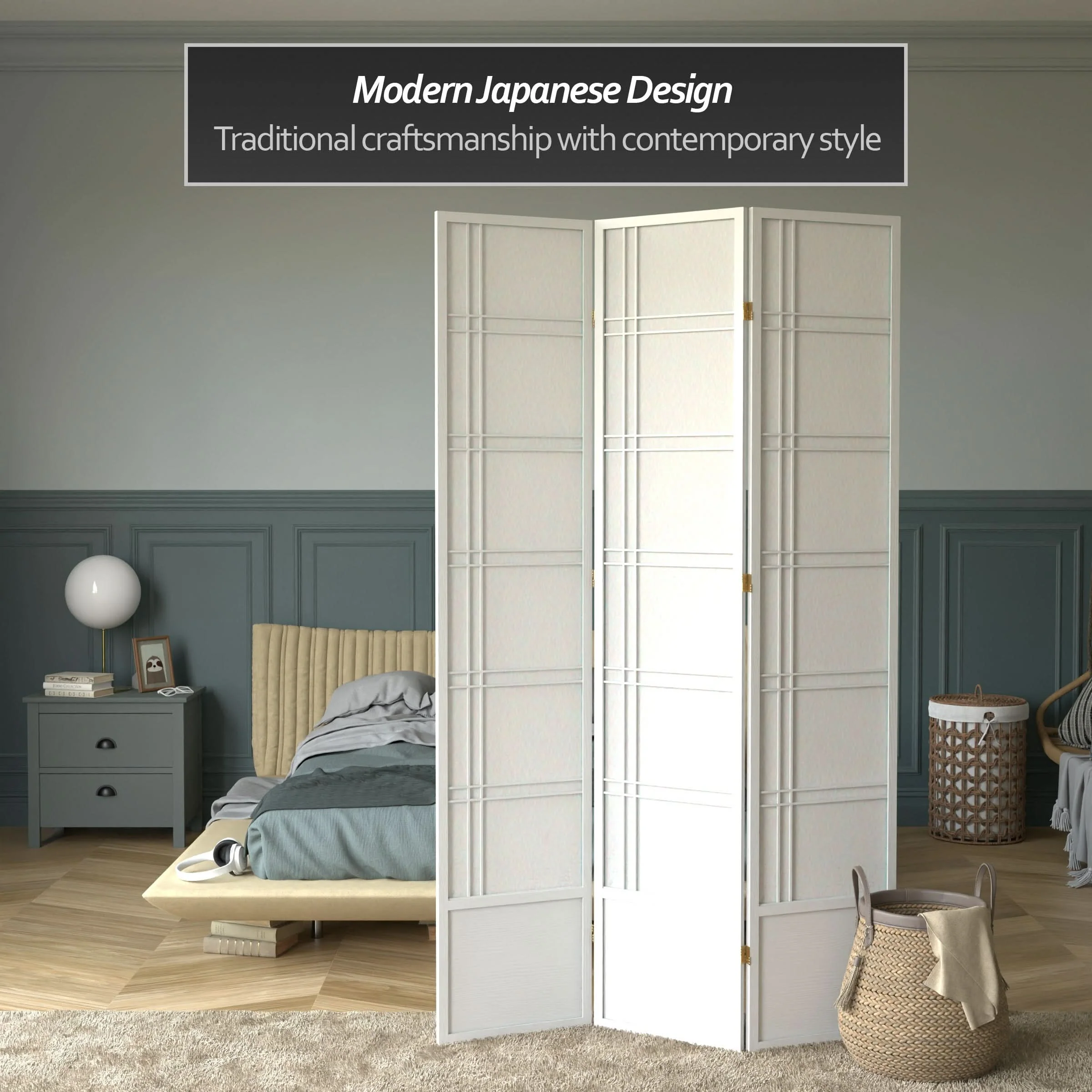 7 ft. Tall Double Cross Shoji Screen - Image 45