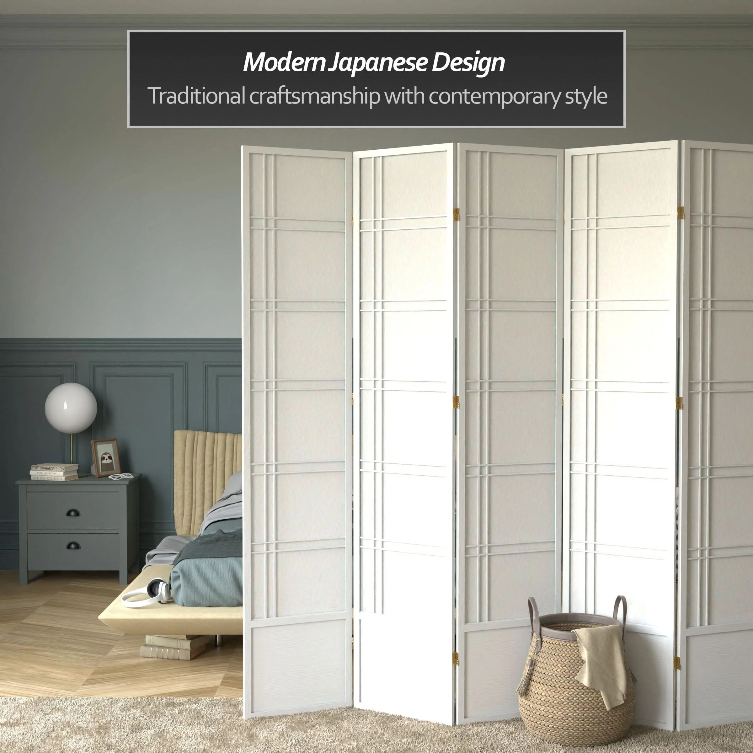 7 ft. Tall Double Cross Shoji Screen - Image 47
