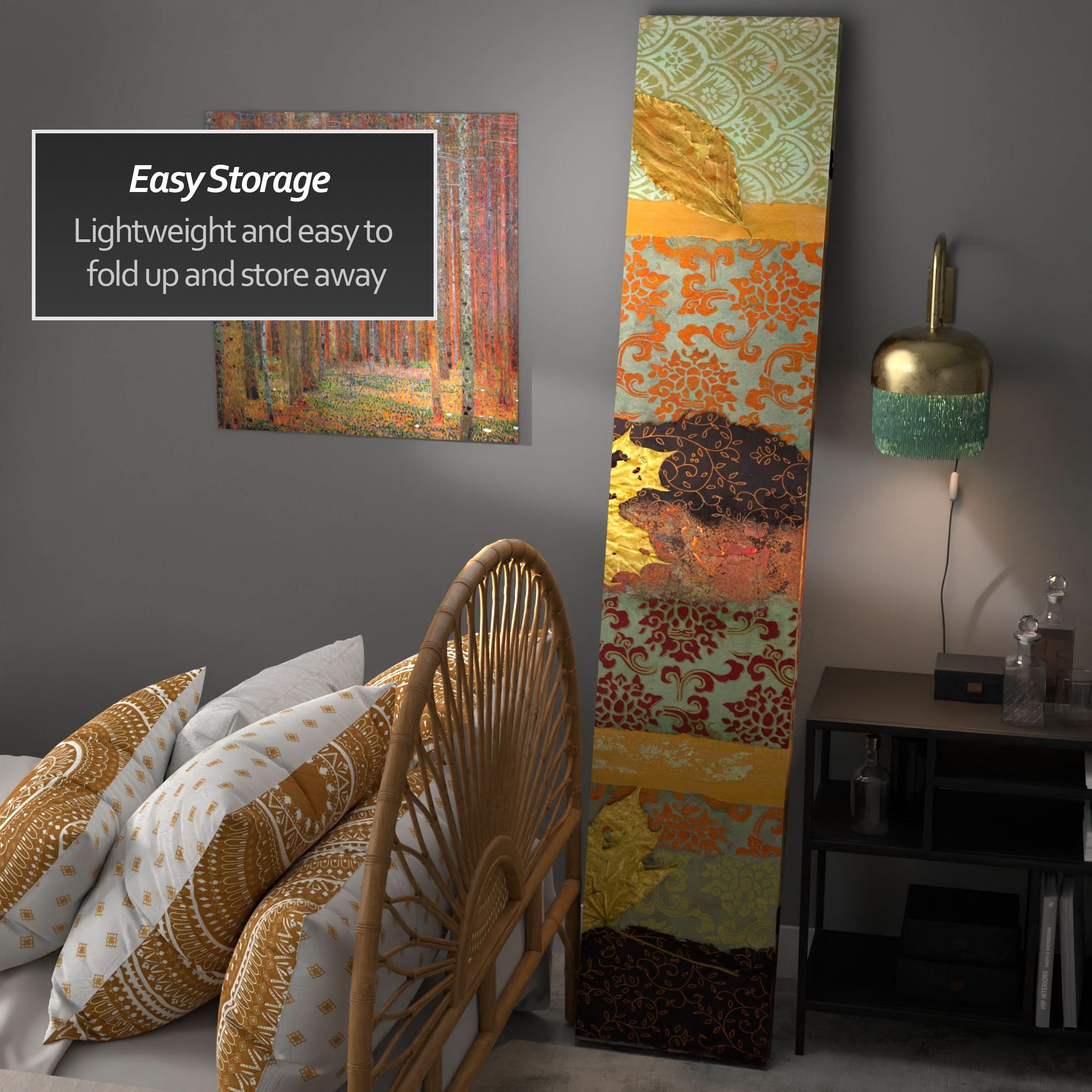 7 ft. Tall Double Sided October Gold Canvas Room Divider - Image 3