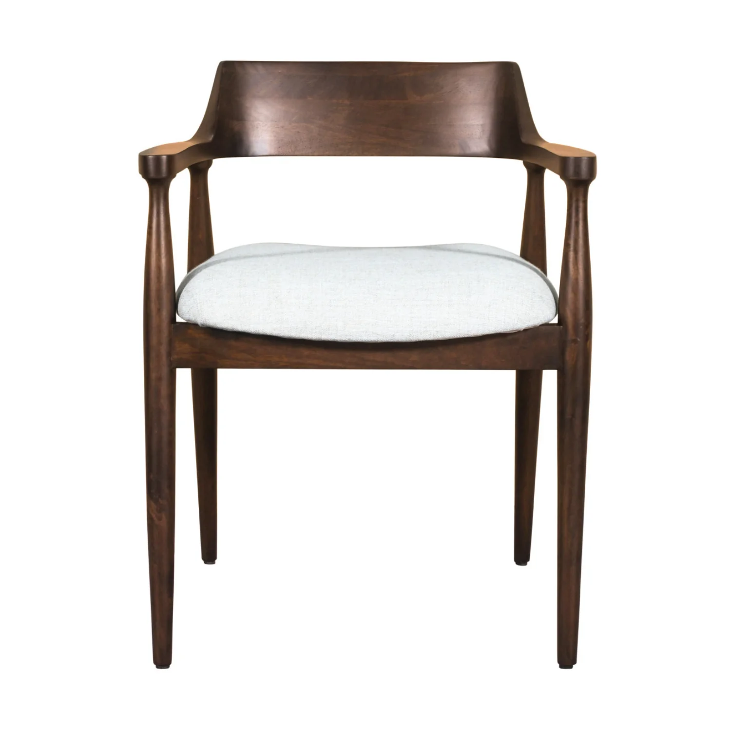 Amaroo Solid Mango Linen Upholstered Dining Arm Chair