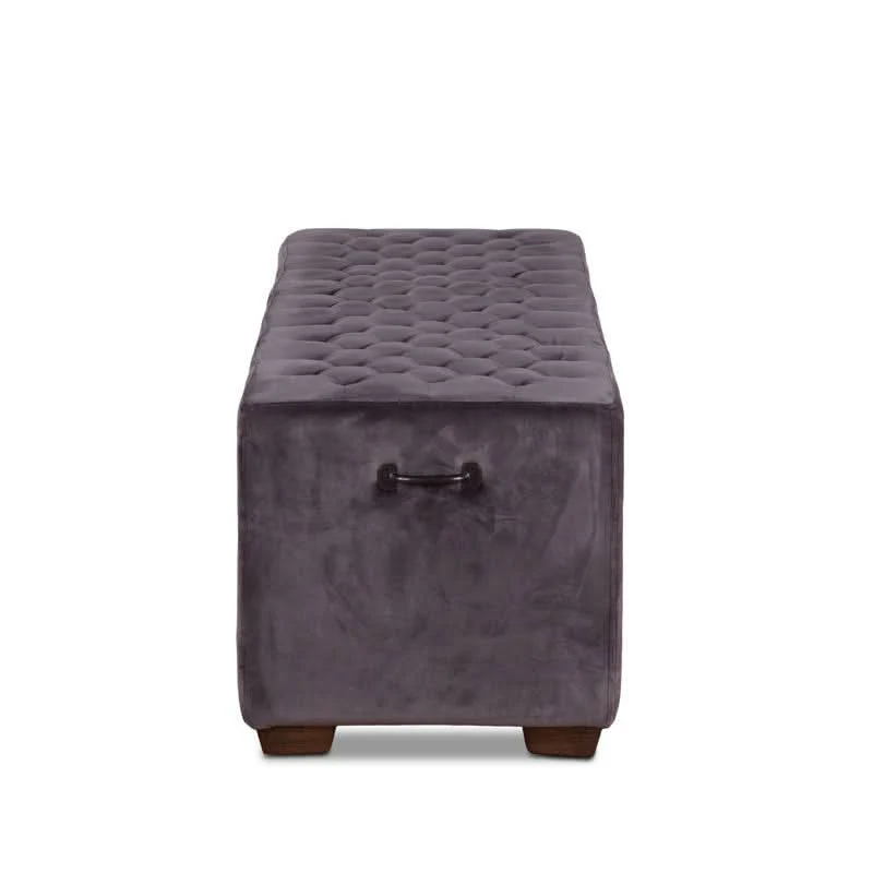 Arabella Mid-Century Modern Velvet Bench - Image 3