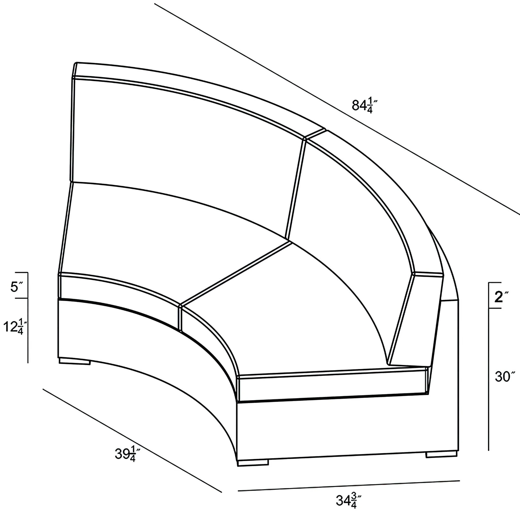 Arden Curved Loveseat - Image 10