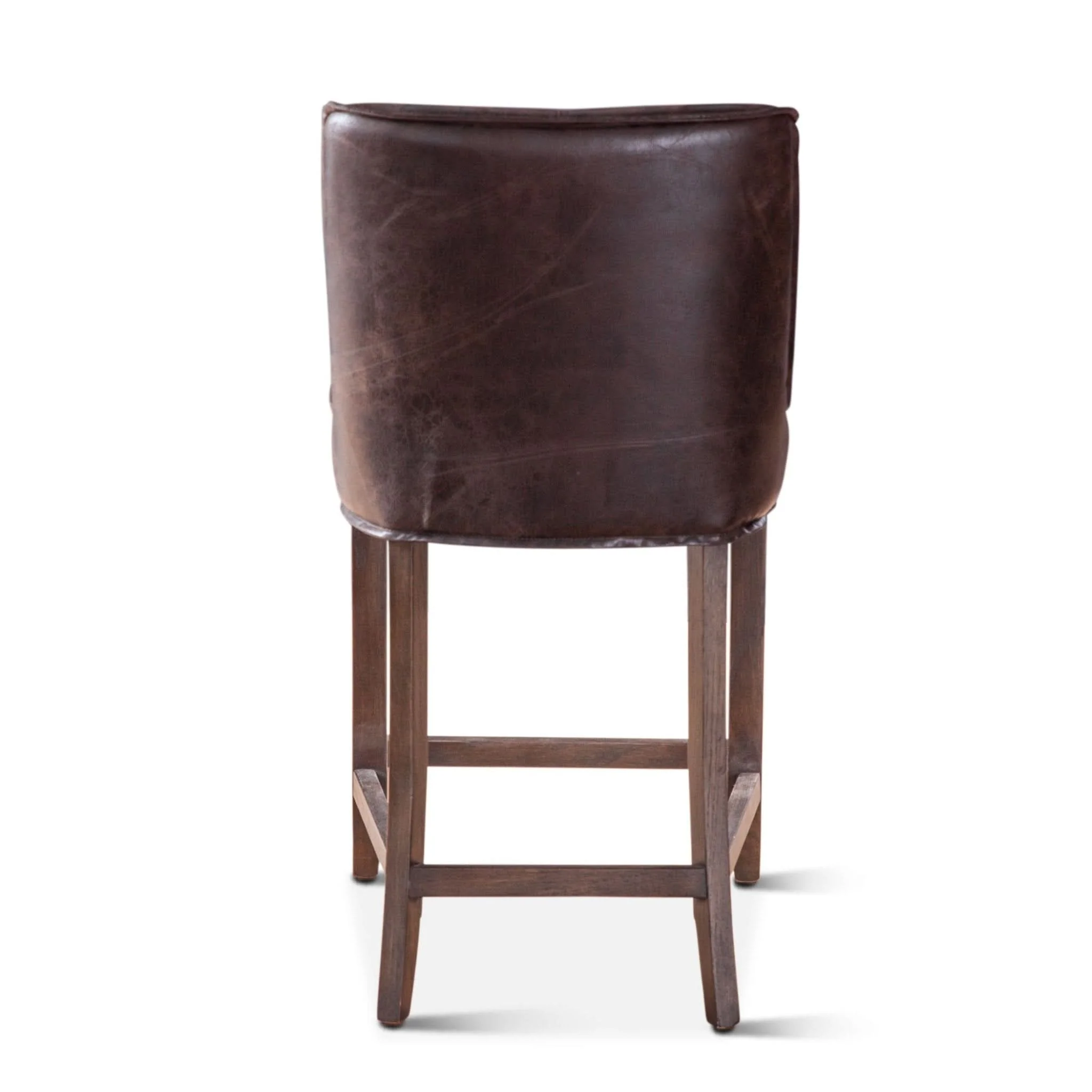 Avery Casual Dark Brown Leather Counter Chair with Matte Brown Legs - Image 4