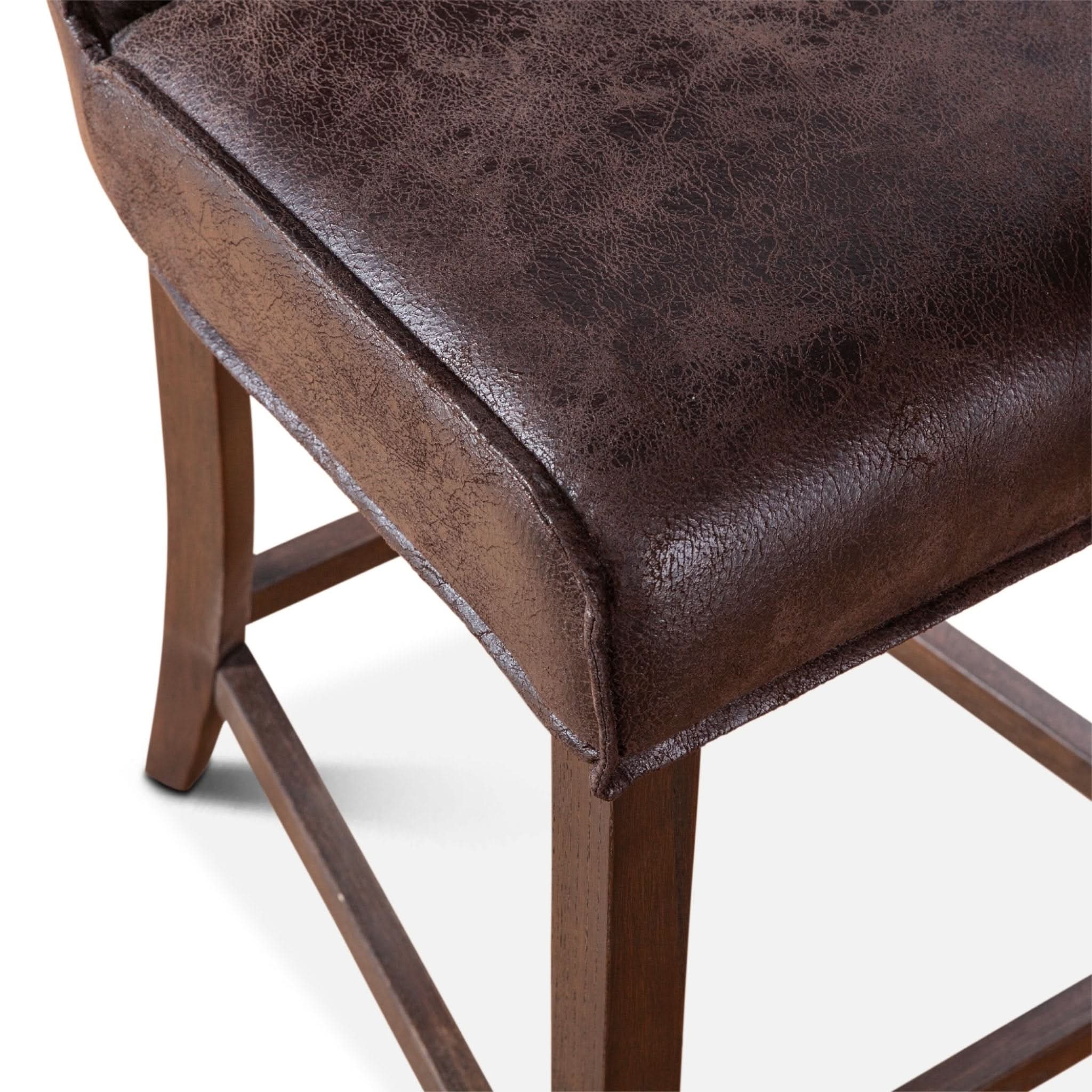Avery Casual Dark Brown Leather Counter Chair with Matte Brown Legs - Image 6