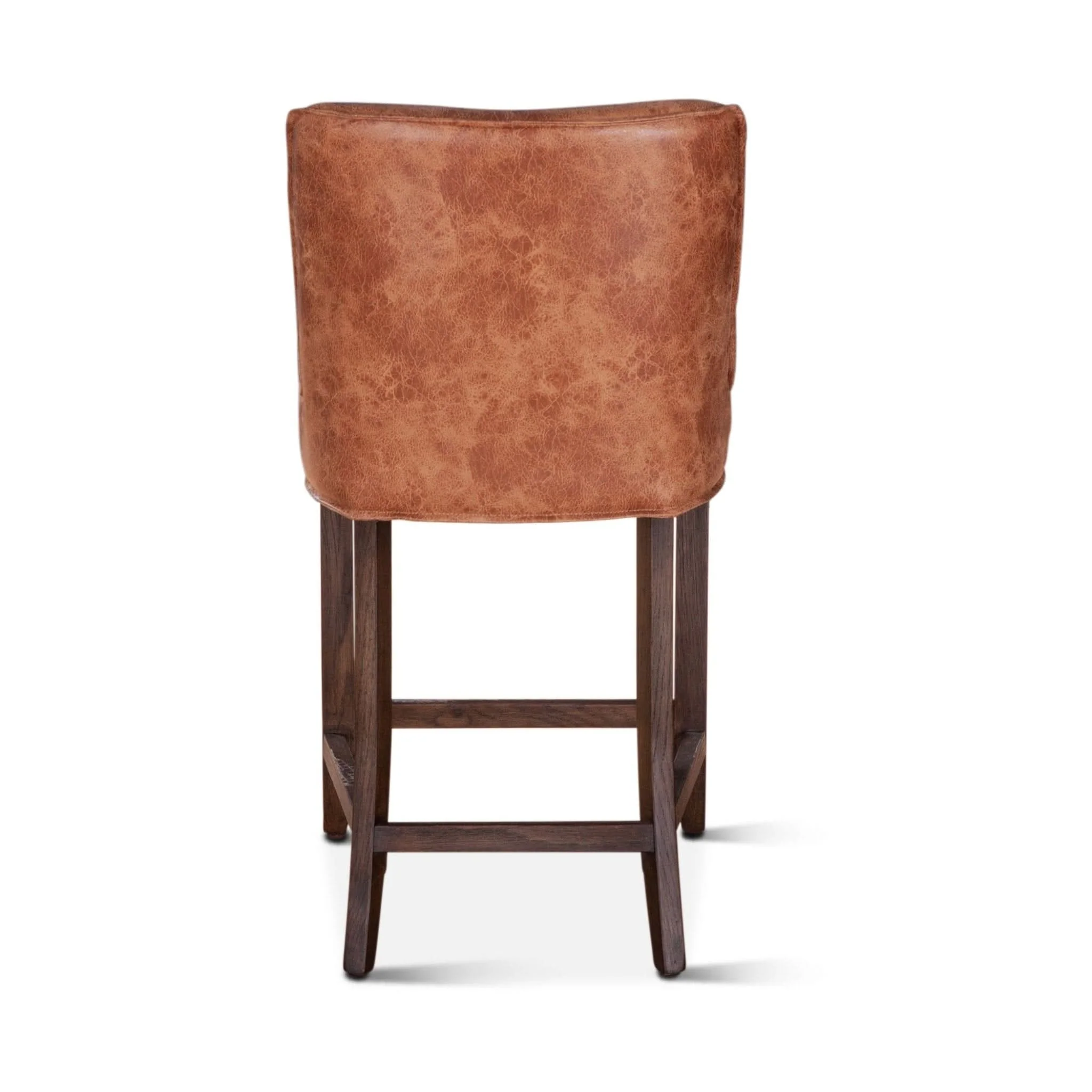 Avery Casual Vintage Tan Leather Counter Chair with Matte Brown Legs - Image 3