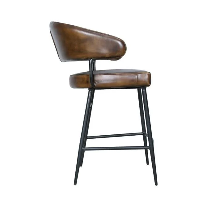 Brisbane Modern Buffalo Leather Counter Chair - Image 3