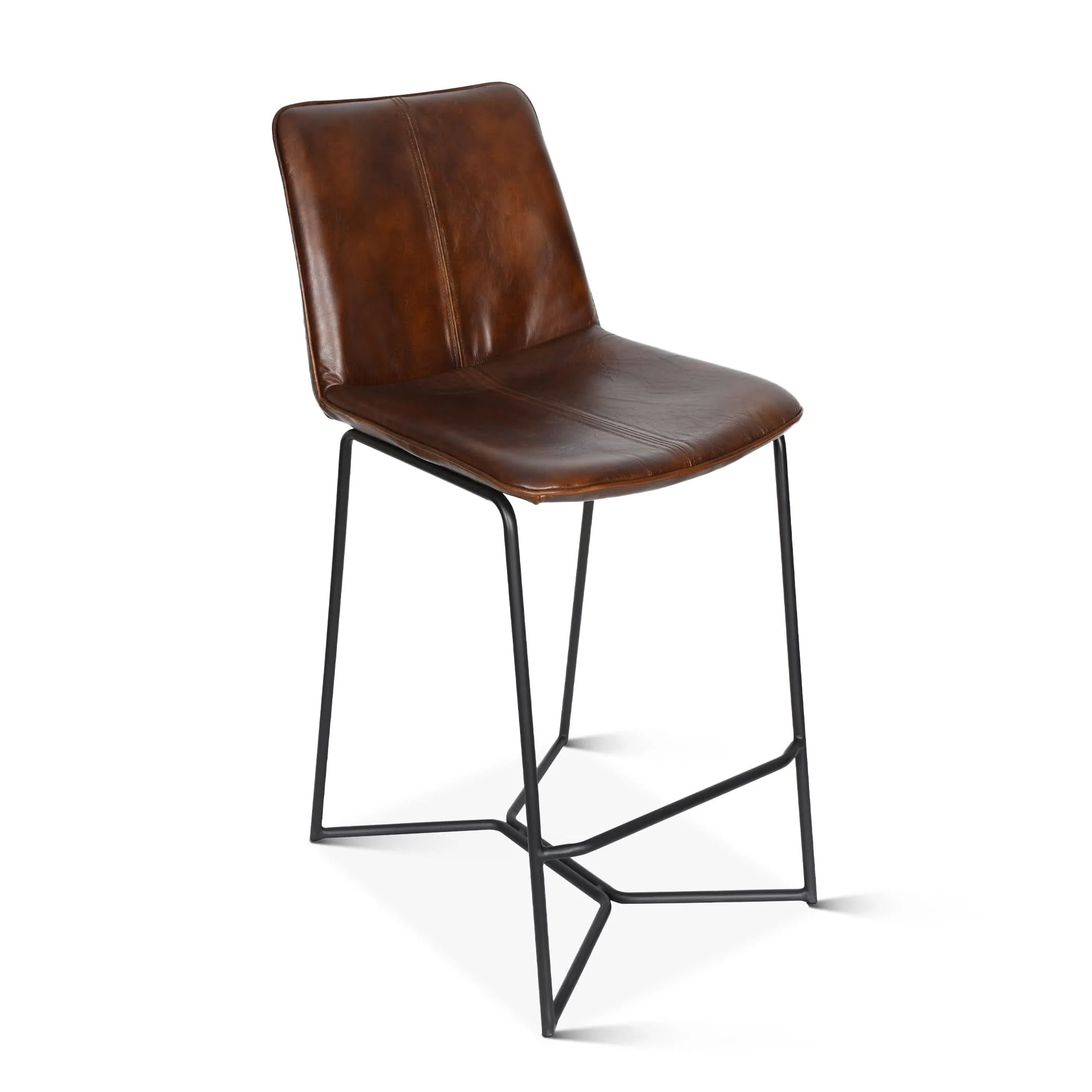 Brisbane Modern Leather Counter Chair - Image 2