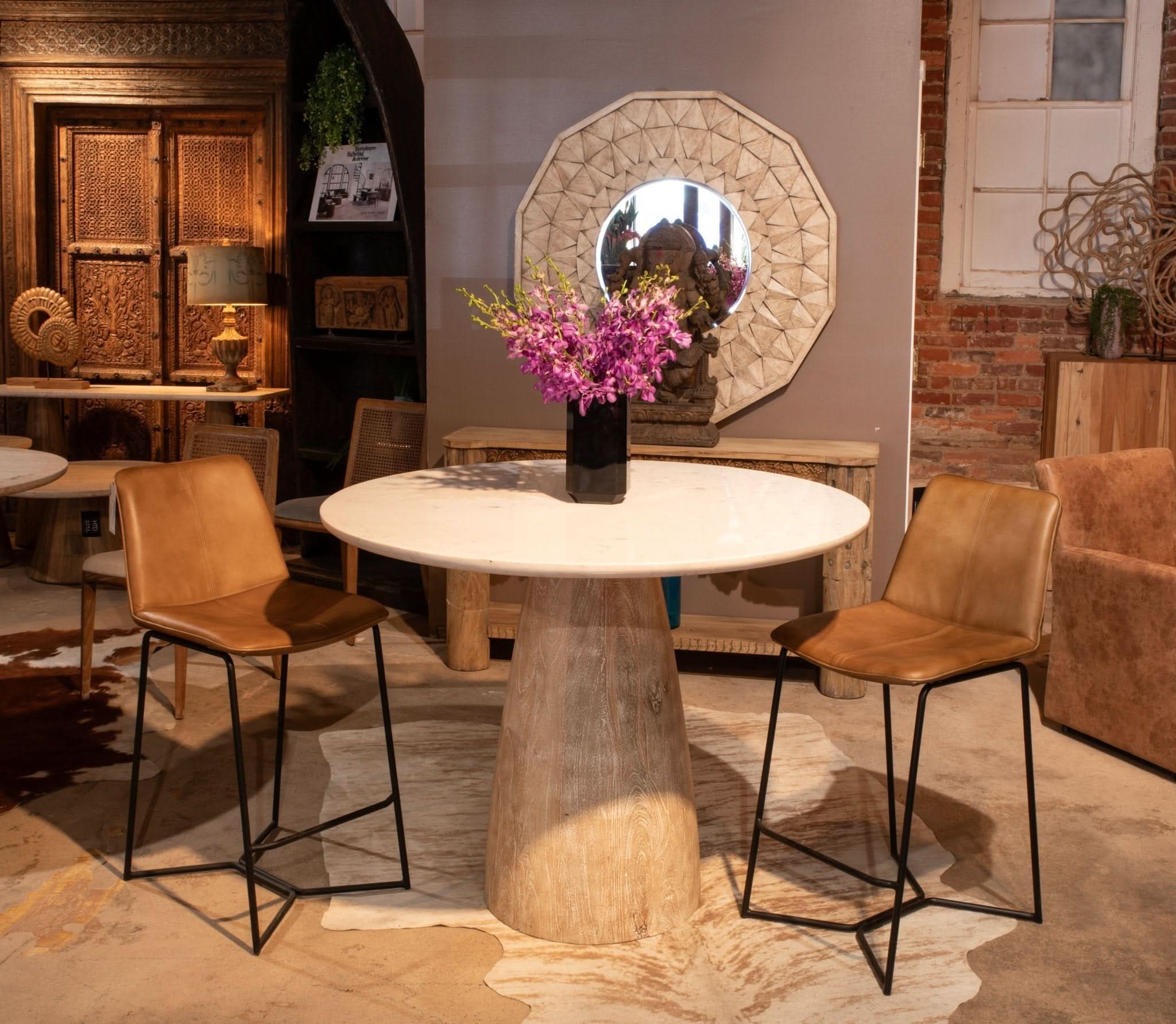 Brisbane Modern Leather Counter Chair - Image 3