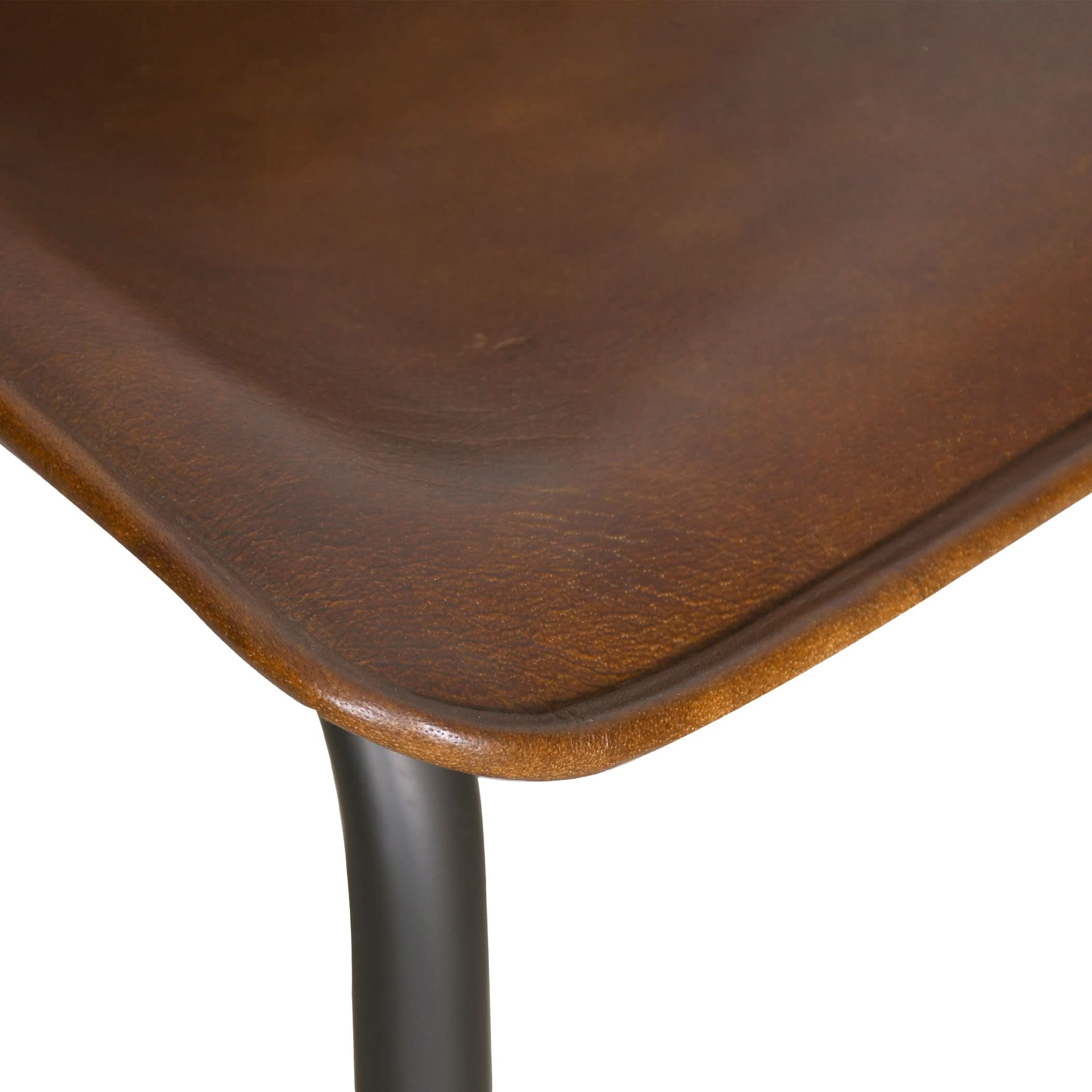 Brisbane Modern Open Back Hand Washed Leather Dining Chair - Image 13