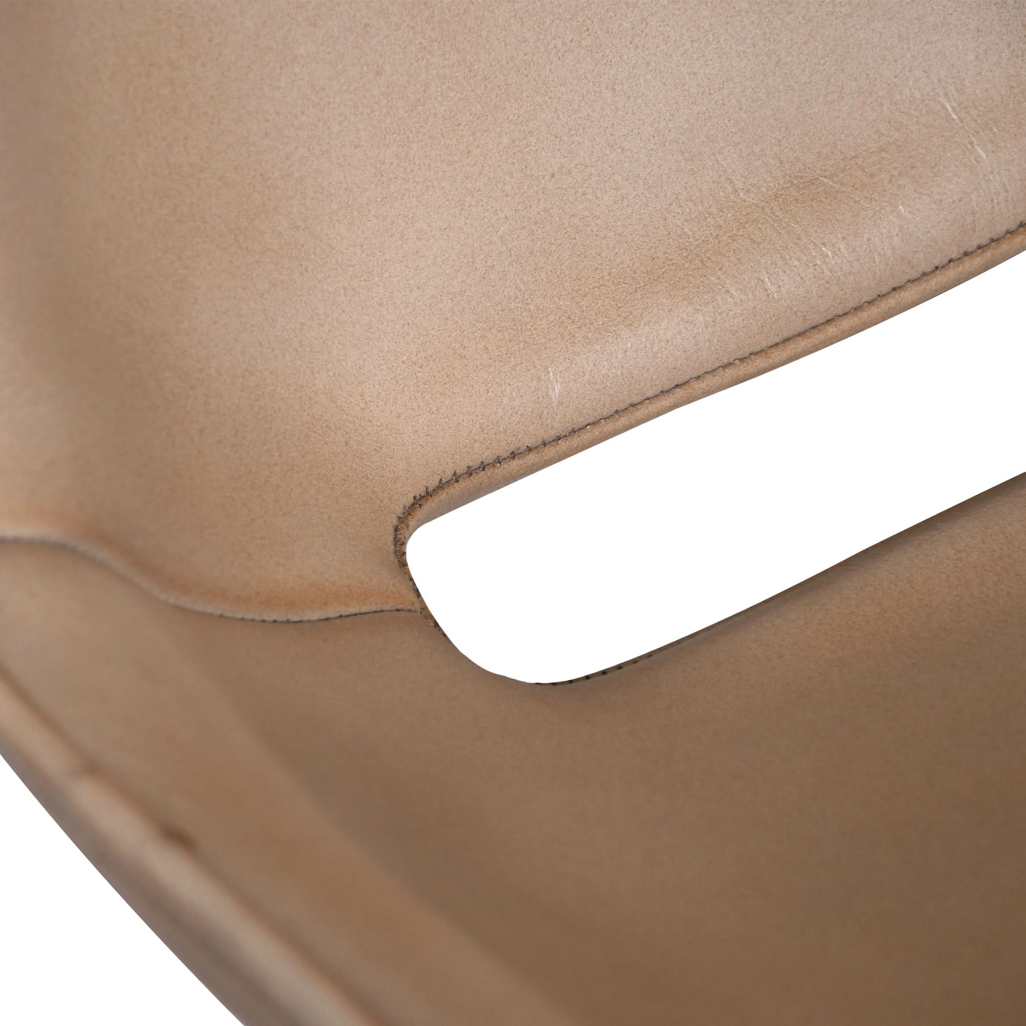 Brisbane Modern Open Back Hand Washed Leather Dining Chair - Image 15