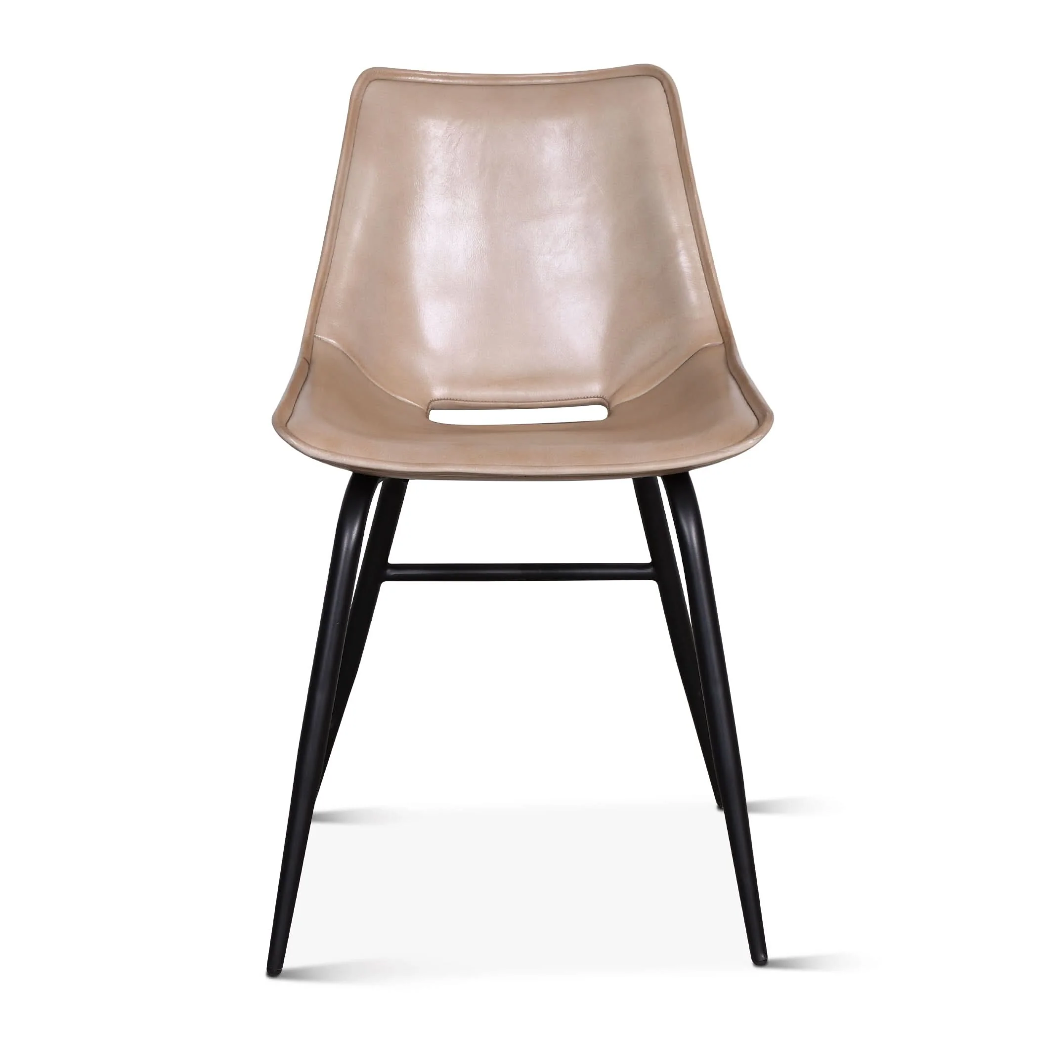 Brisbane Modern Open Back Hand Washed Leather Dining Chair - Image 7