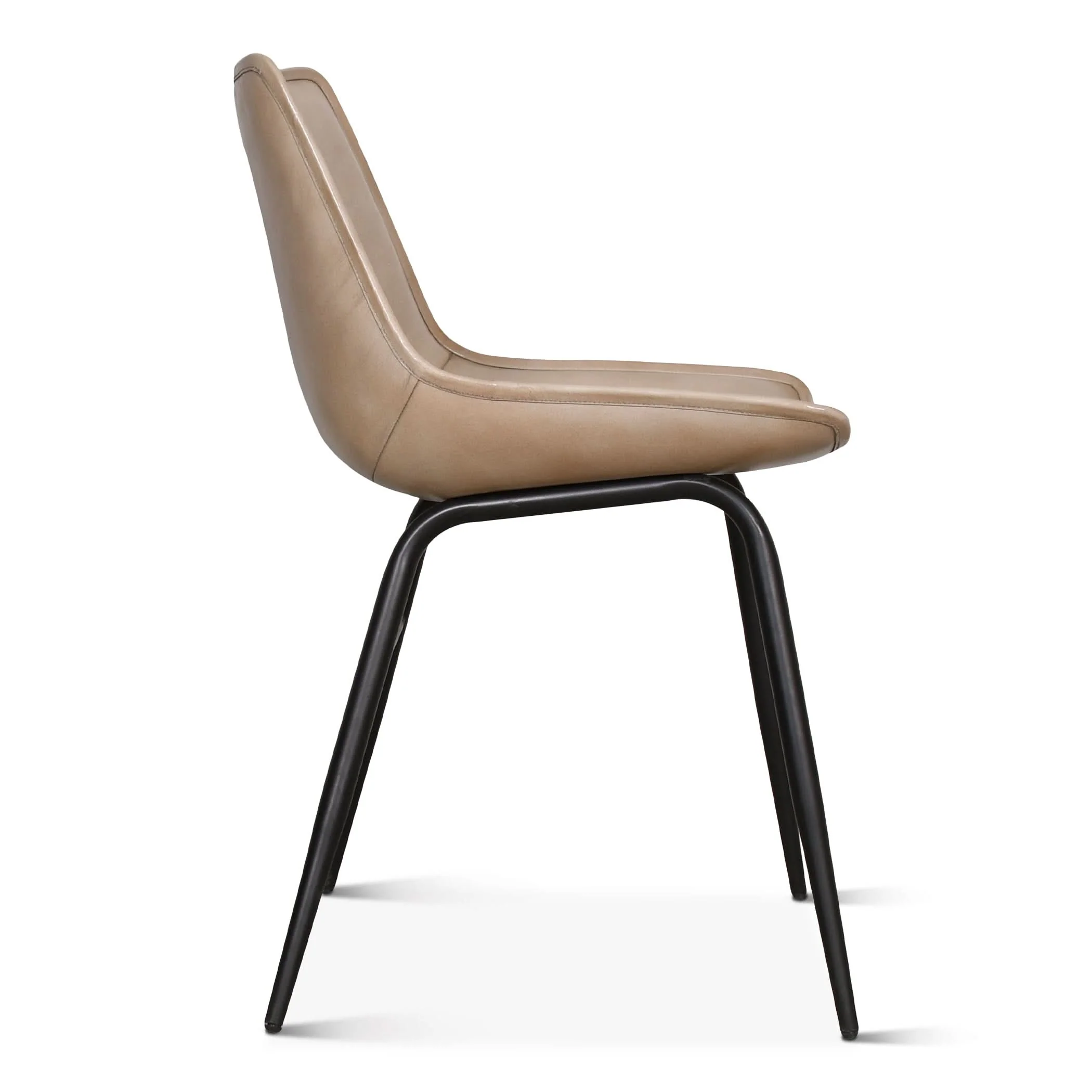 Brisbane Modern Open Back Hand Washed Leather Dining Chair - Image 8