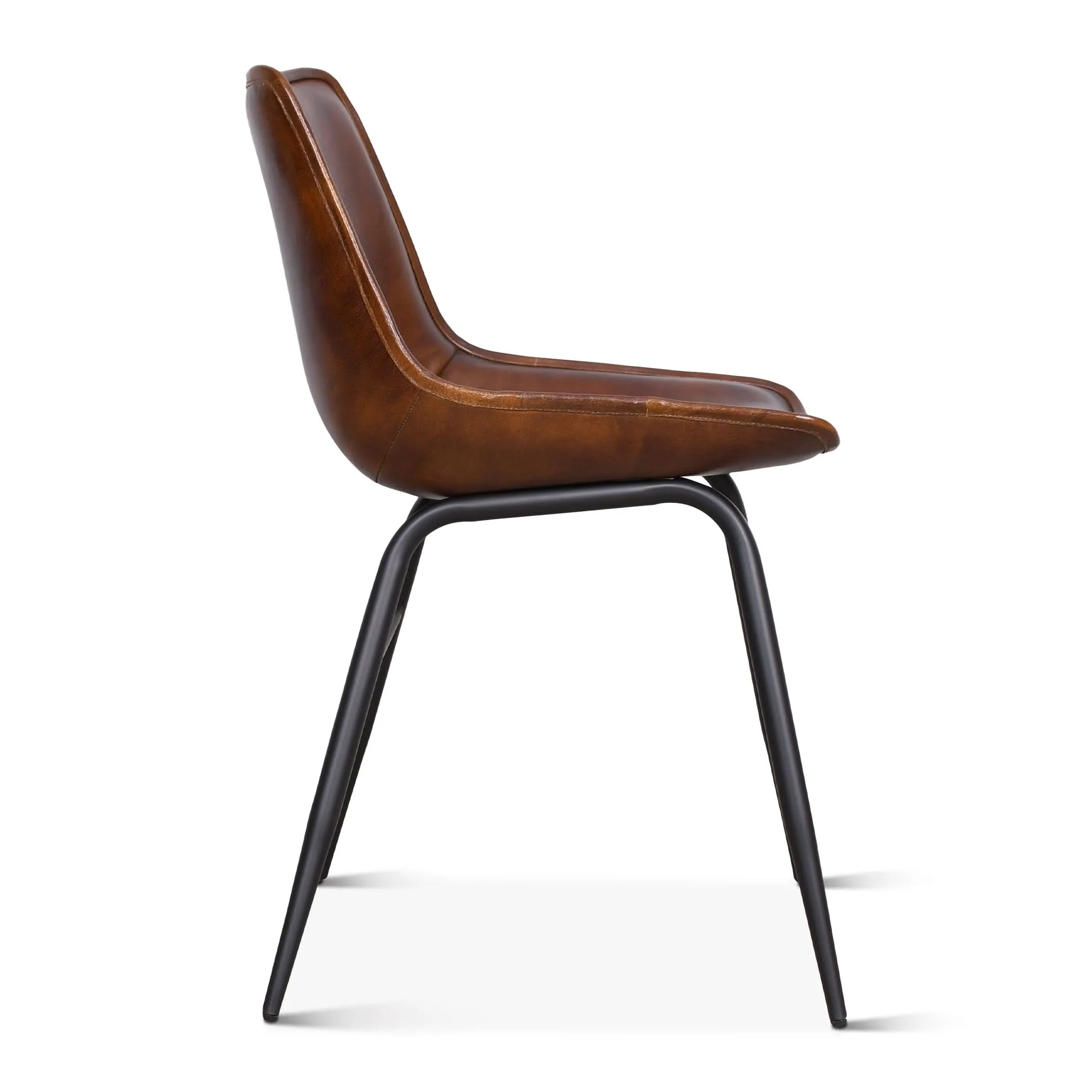 Brisbane Modern Open Back Hand Washed Leather Dining Chair - Image 9