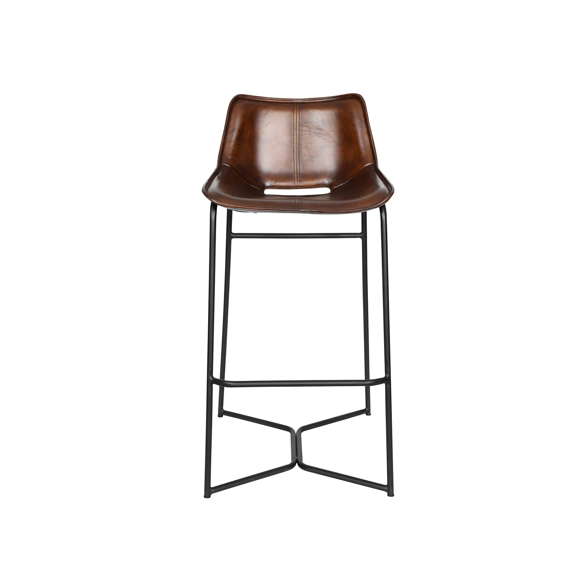 Brisben Open Back Leather Barstool - Image 5
