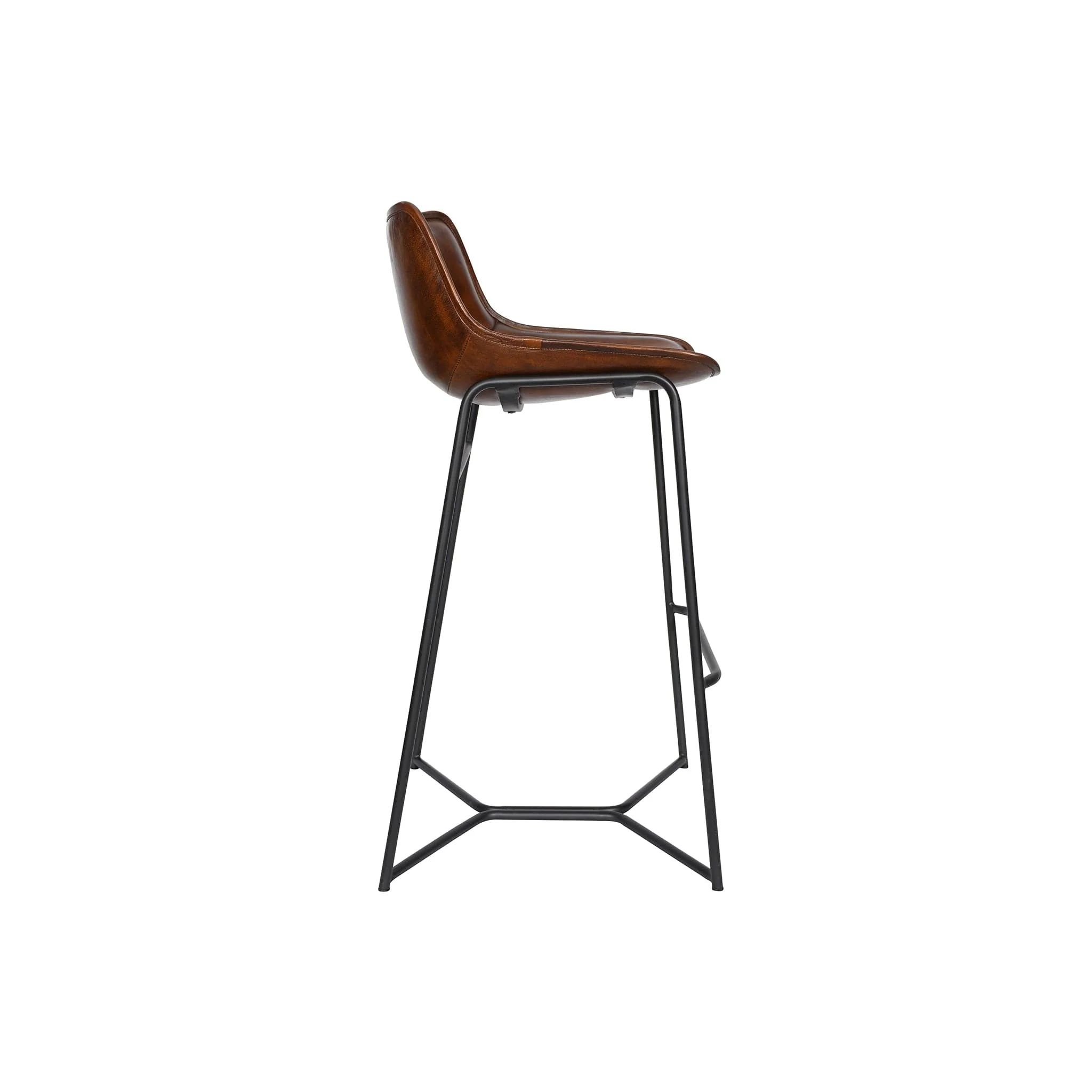 Brisben Open Back Leather Barstool - Image 6