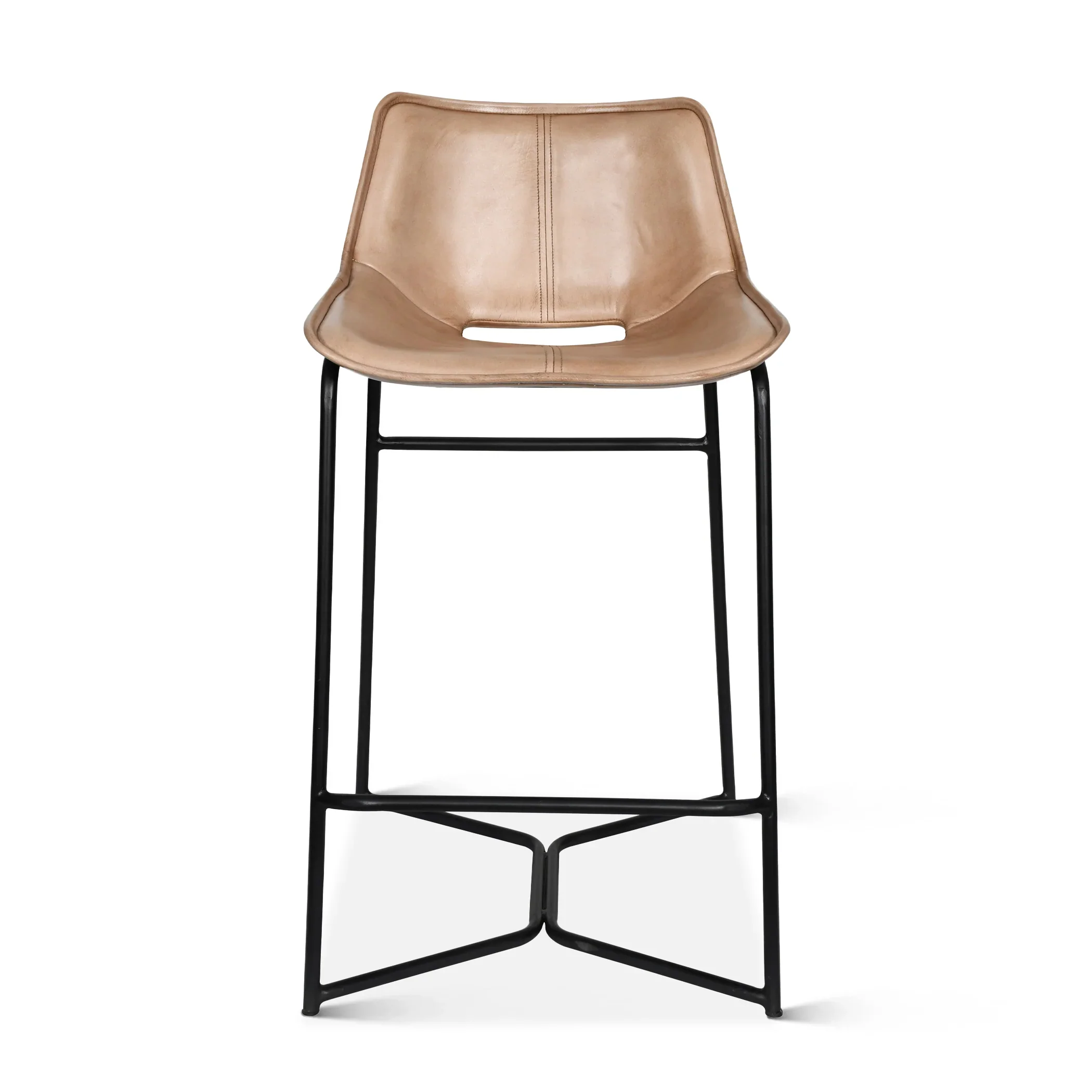 Brisben Open Back Leather Barstool - Image 9