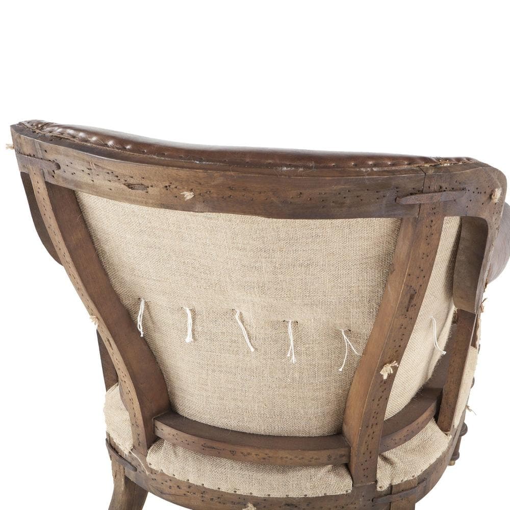 Charles Leather Rolled Armchair - Image 7