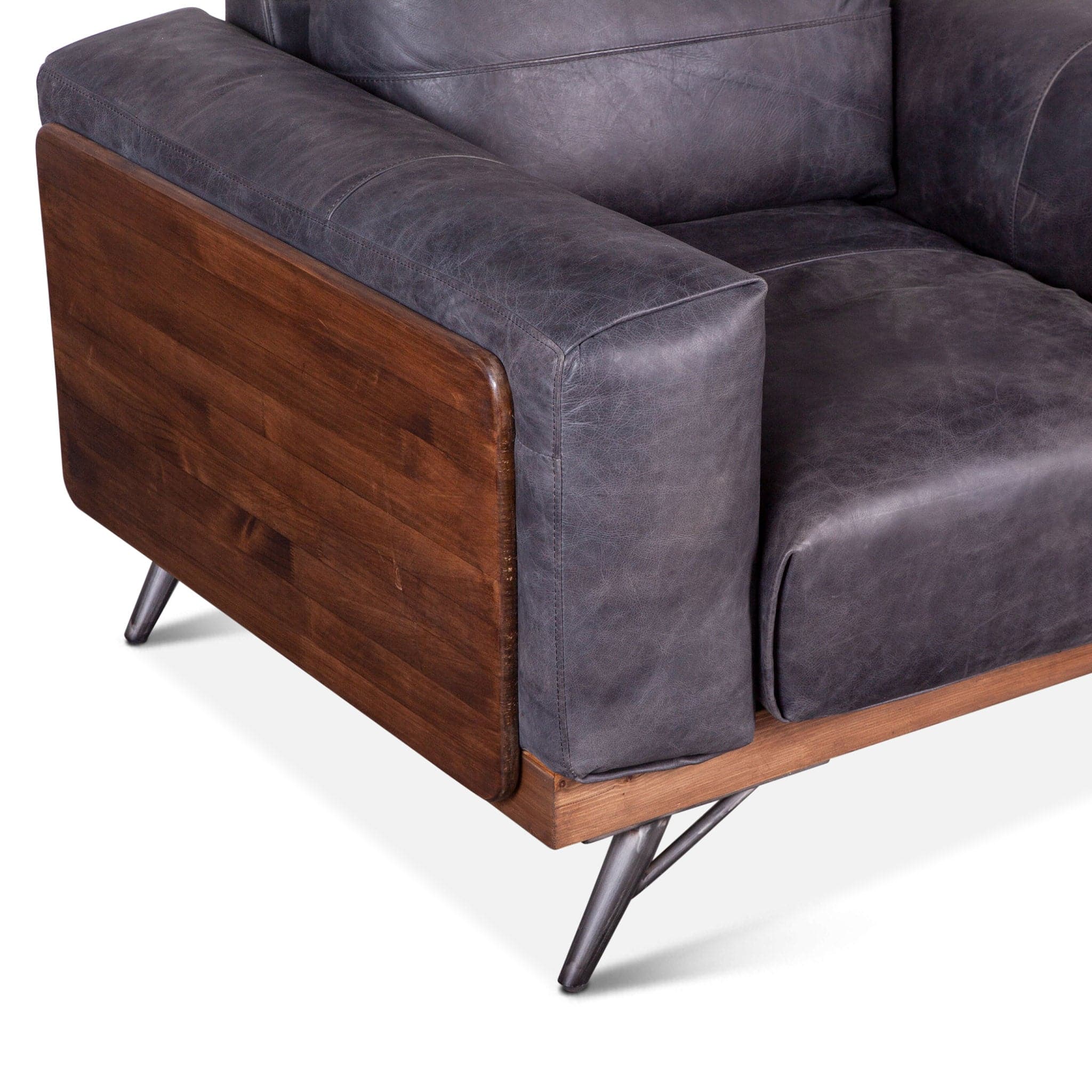 Chiavari Mid Century Leather Arm Chair - Image 4