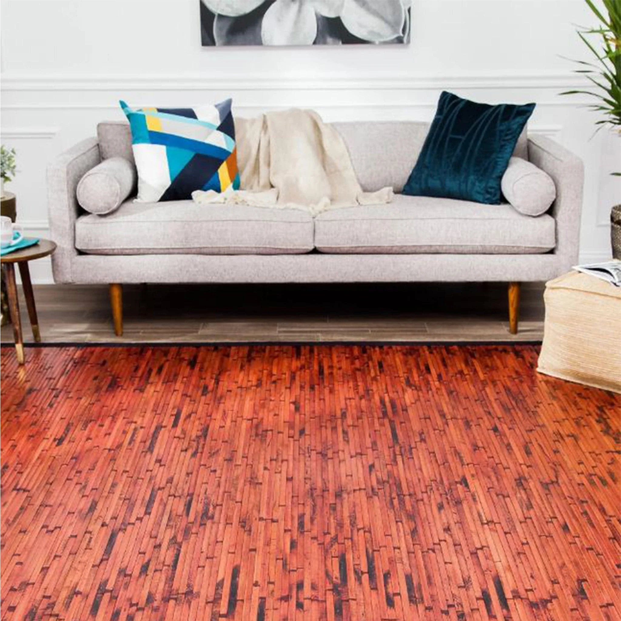 Cobblestone Mahogany Bamboo Rug - Image 3