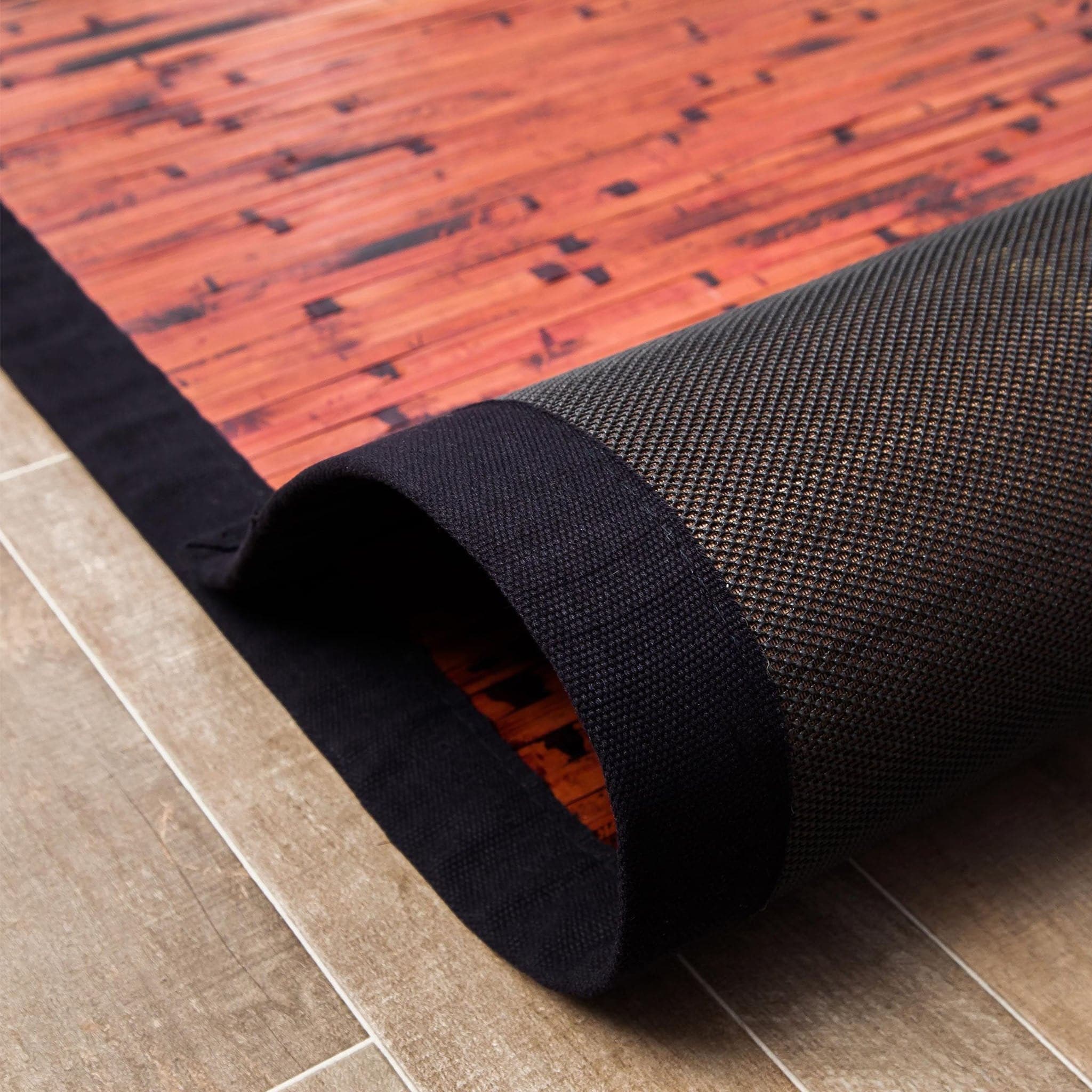Cobblestone Mahogany Bamboo Rug - Image 5
