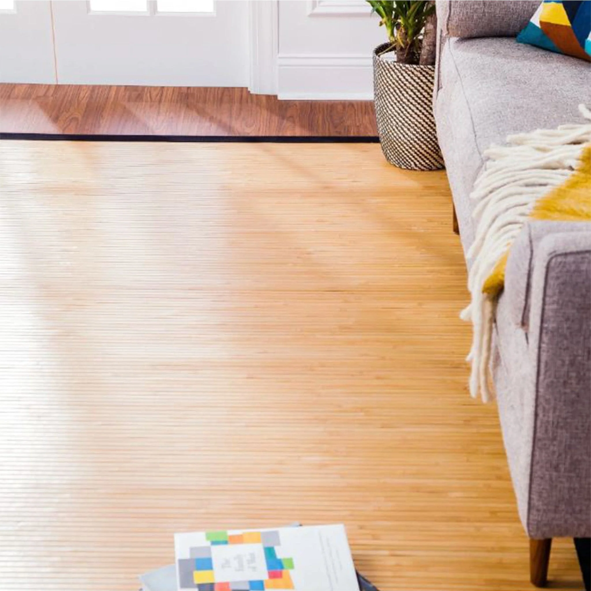 Contemporary Natural Bamboo Rug - Image 7