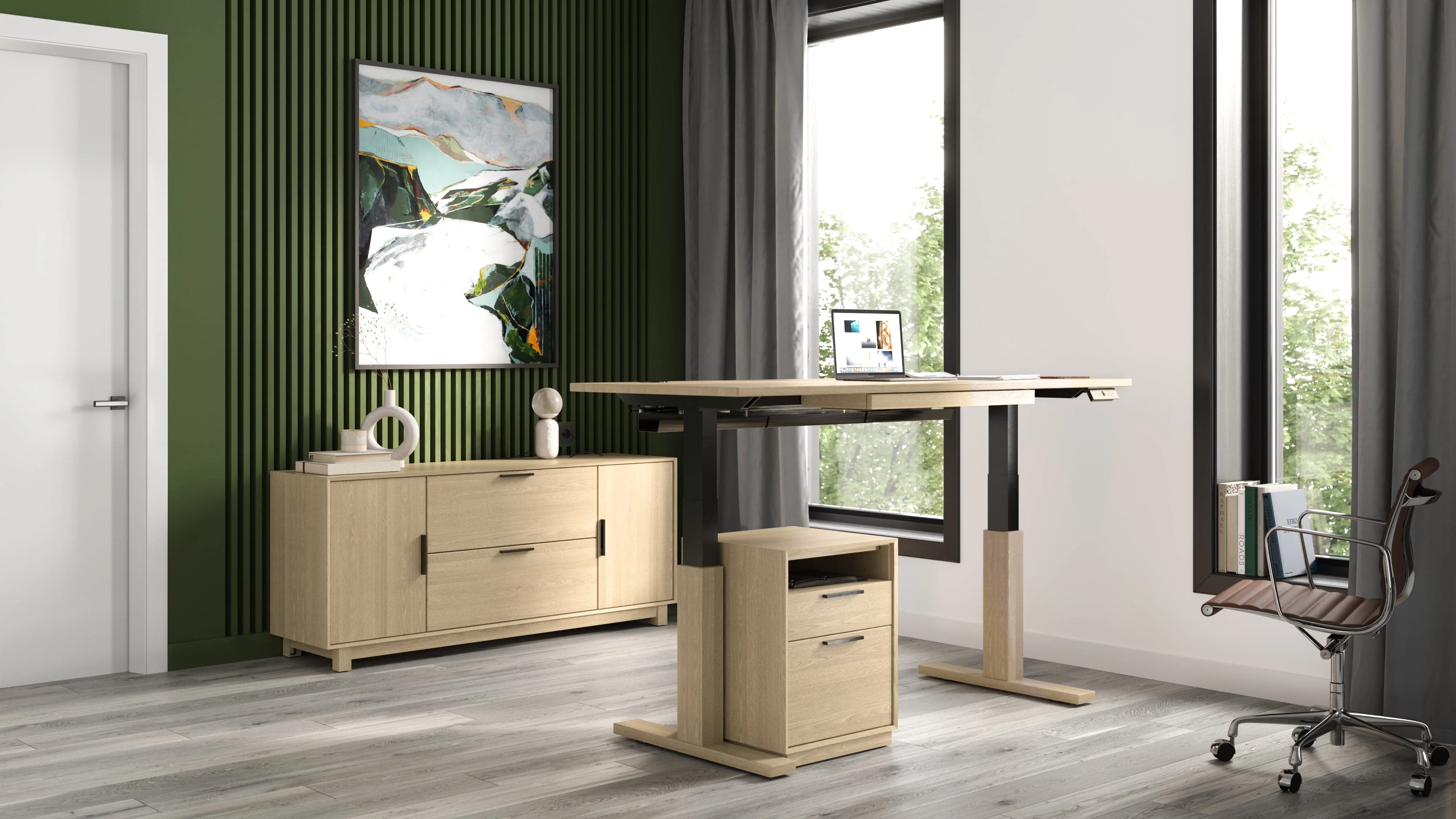 Copeland Invigo Executive Sit-Stand Desk Cherry - Image 9