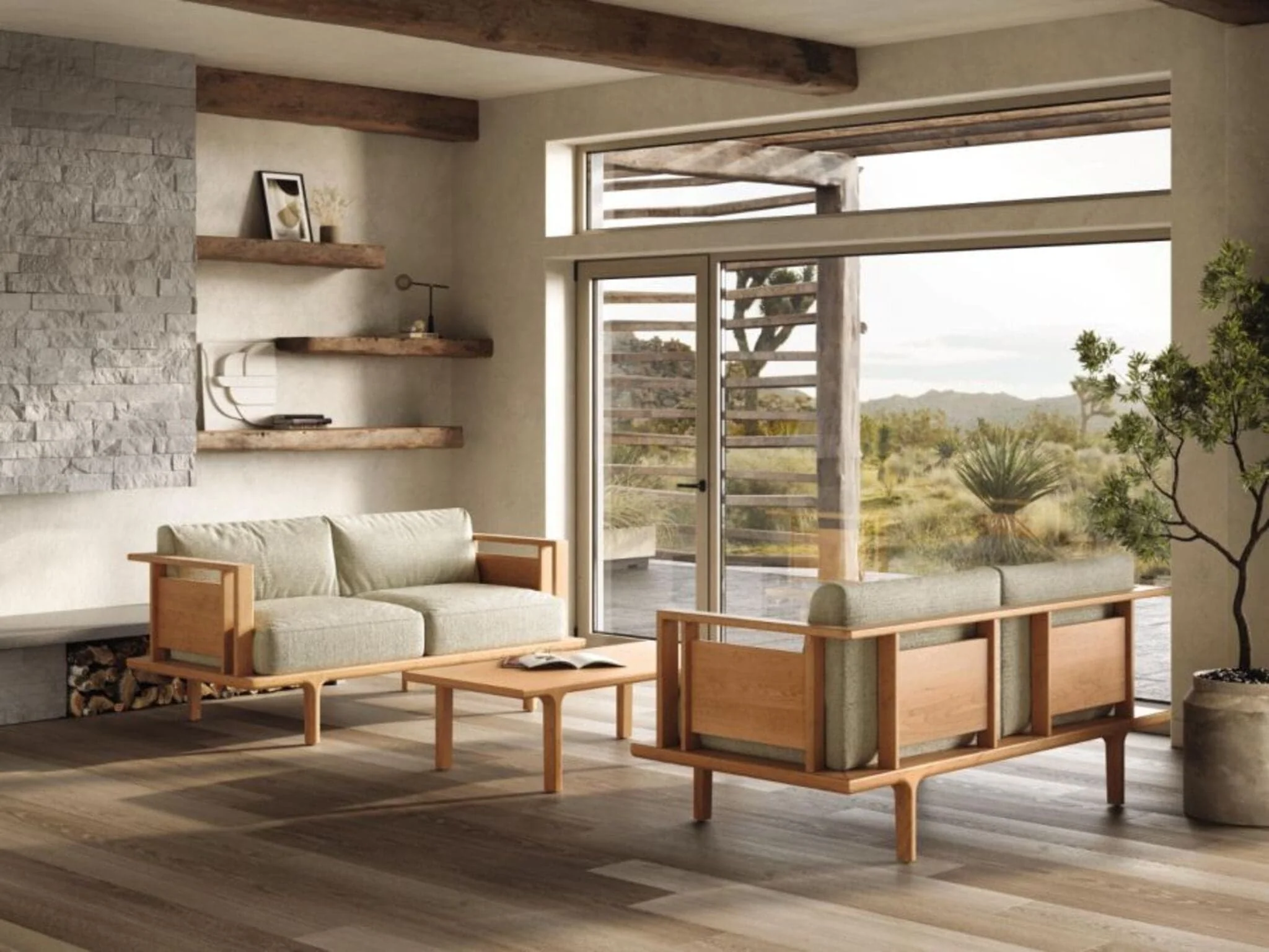 Copeland Sierra Loveseat with Wood Panels - Image 3