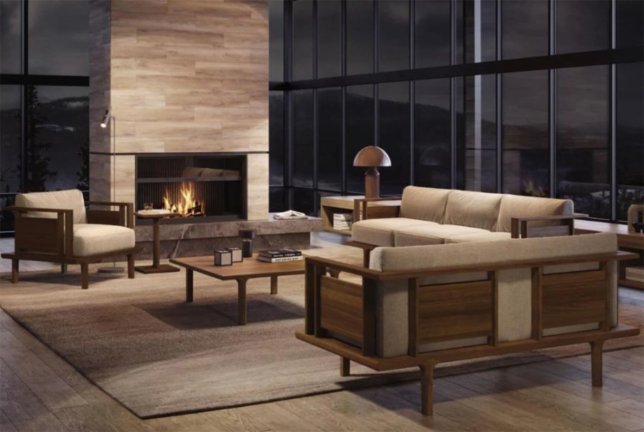 Copeland Sierra Loveseat with Wood Panels - Image 7