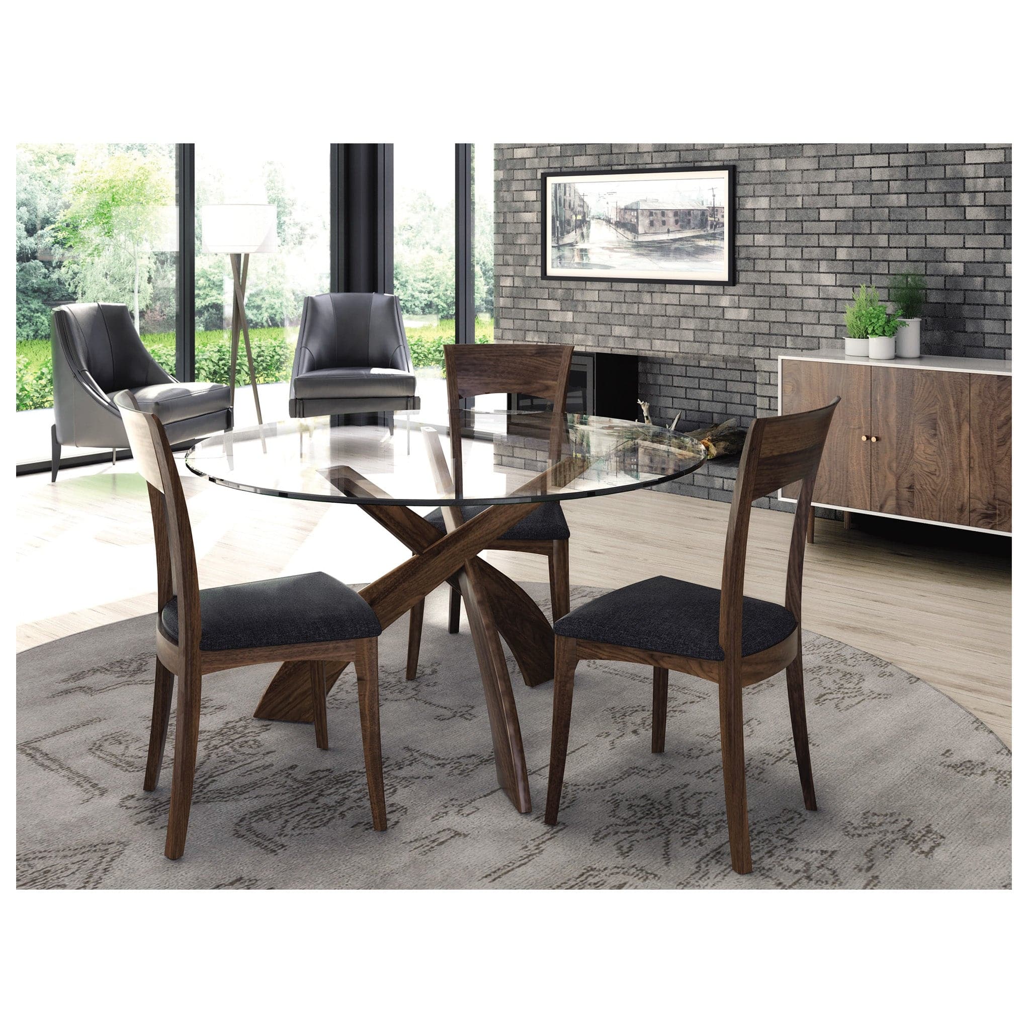 Copeland Statements Entwine Round Glass Top Dining Table - Image 3