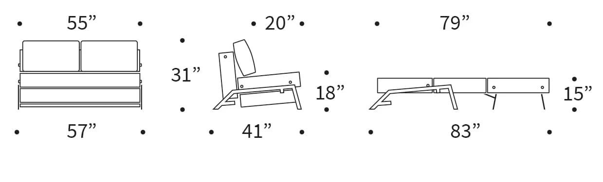 Cubed Full Size Sofa Bed With Chrome Legs - Image 12