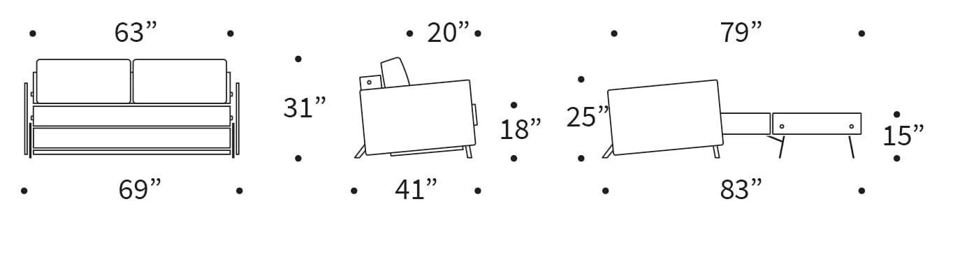 Cubed Queen Size Sofa Bed With Arms - Image 7