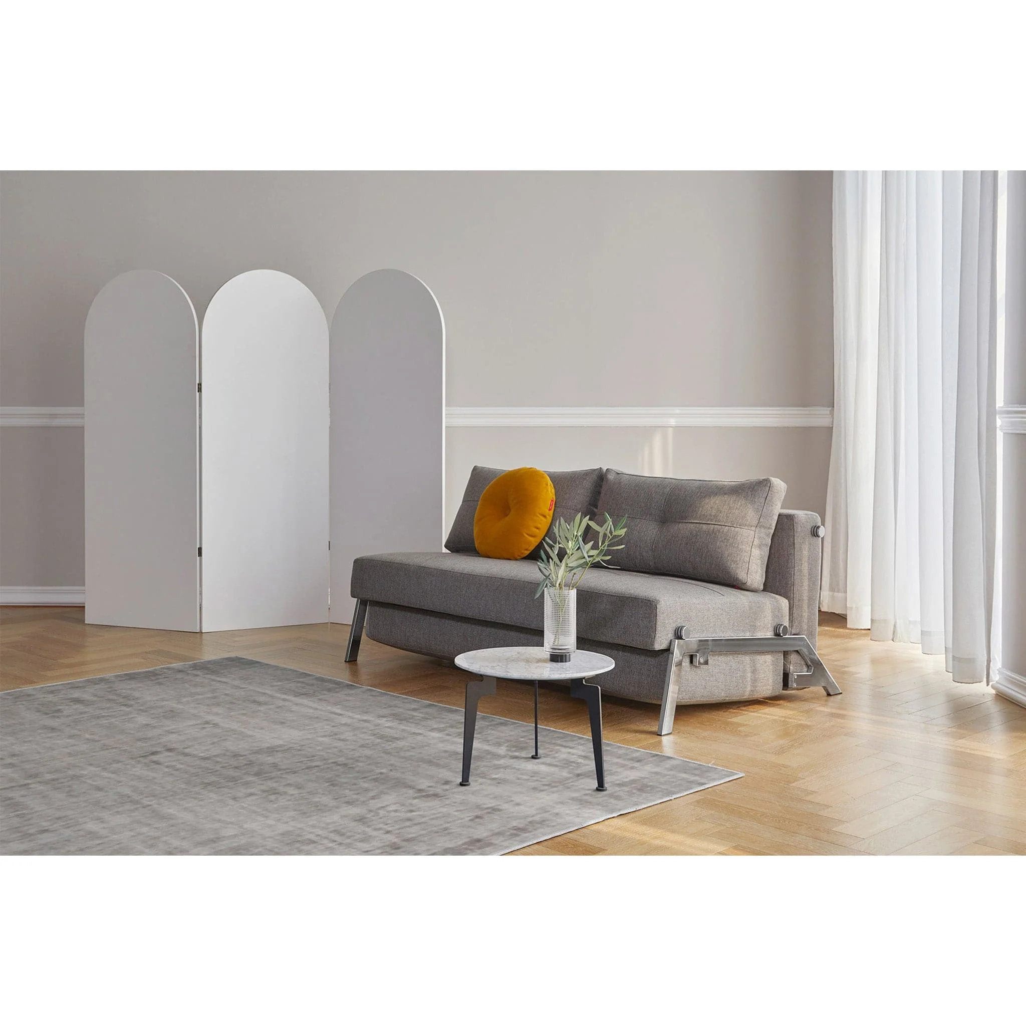 Cubed Queen size Sofa Bed With Chrome Legs - Image 9