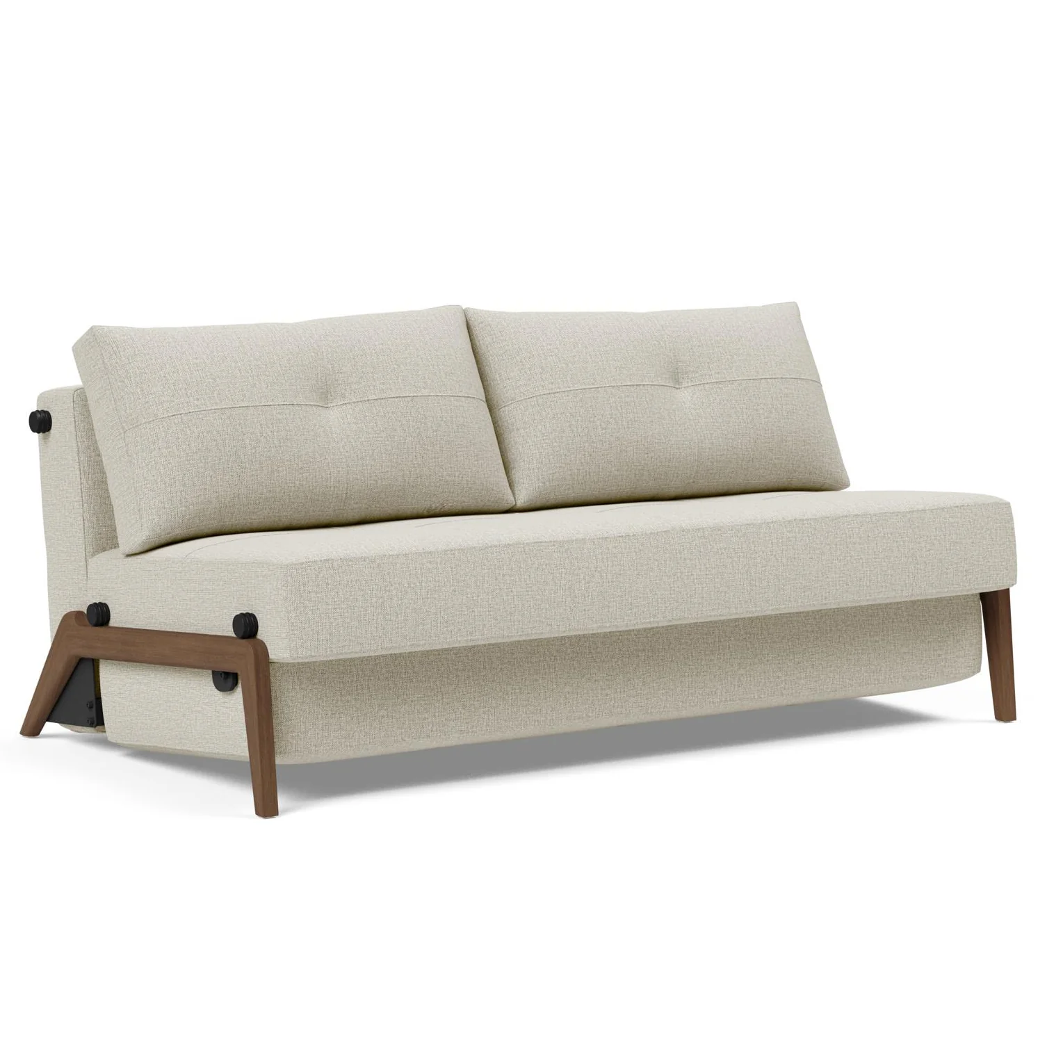 Cubed Queen Size Sofa Bed With Dark Wood Legs - Image 3