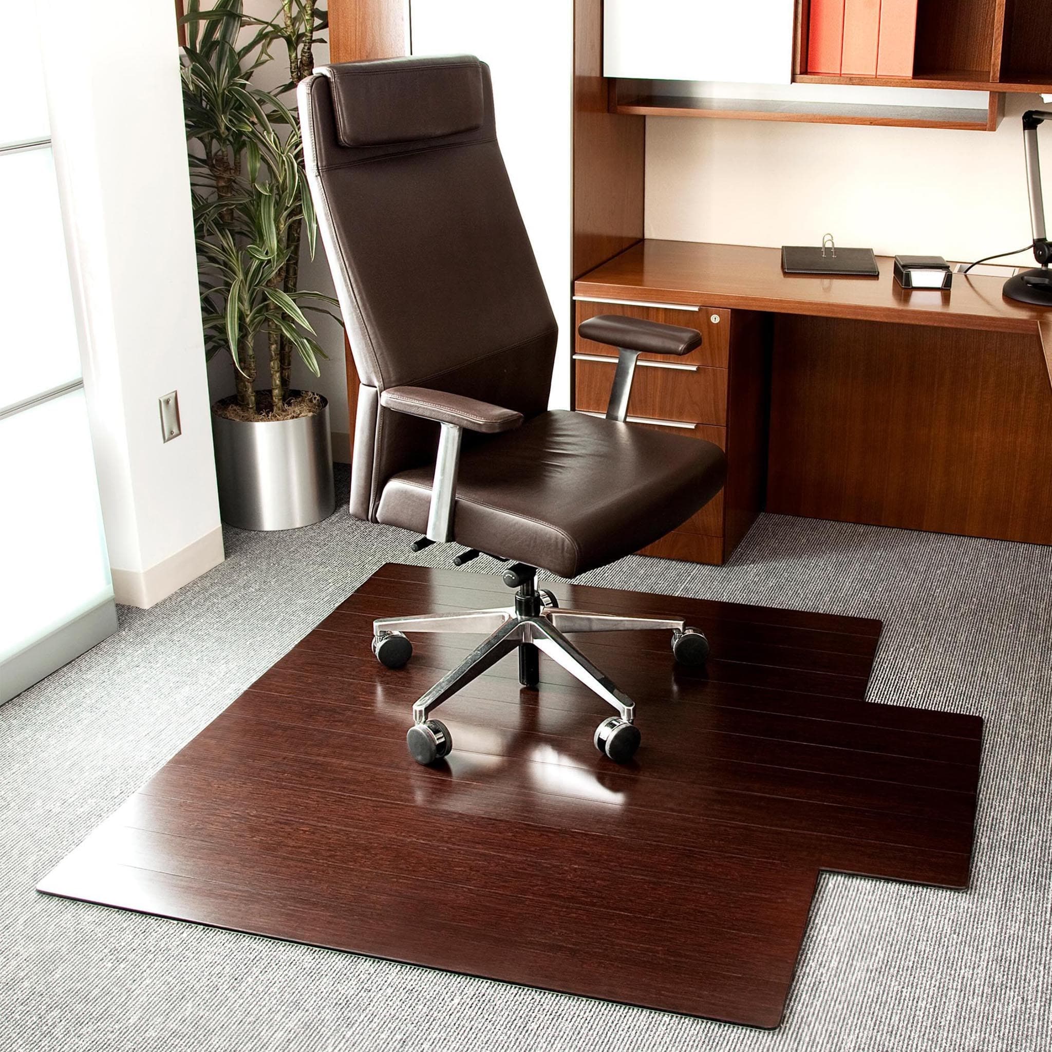 Deluxe Bamboo Chair Mat with Lip - Image 4