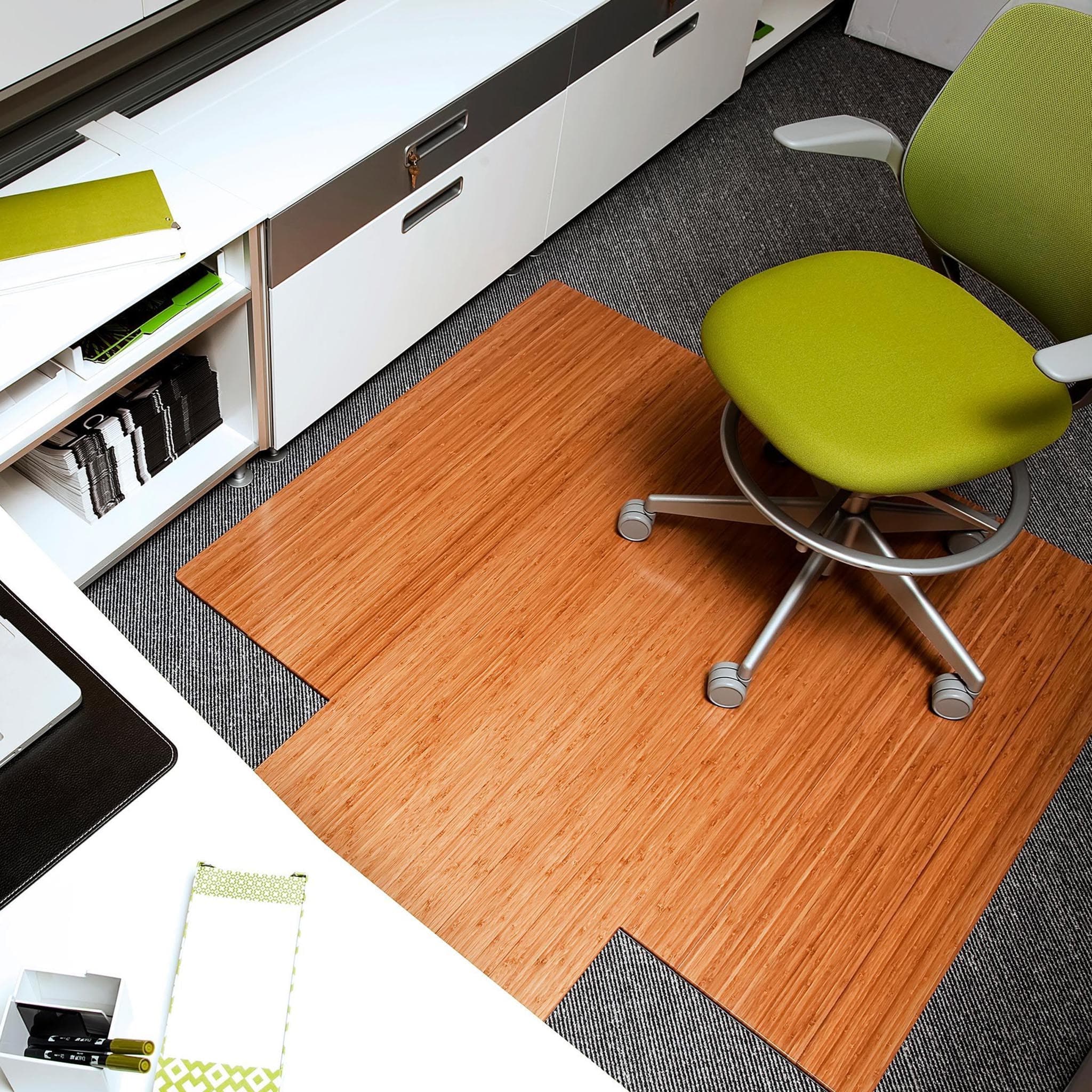 Deluxe Bamboo Chair Mat with Lip - Image 6