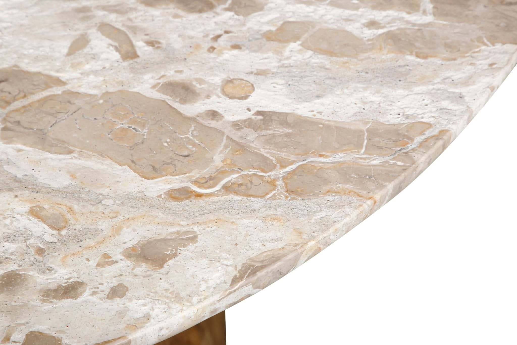 Fargo Round Dining Table with Capri Beige Marble and Natural Base - Image 4