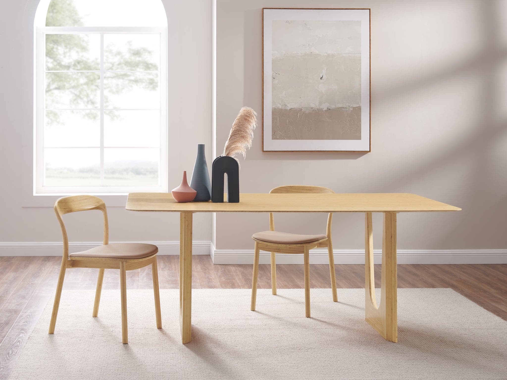 Hanna Dining Chair with Leather Seat (Set of 2) - Image 3