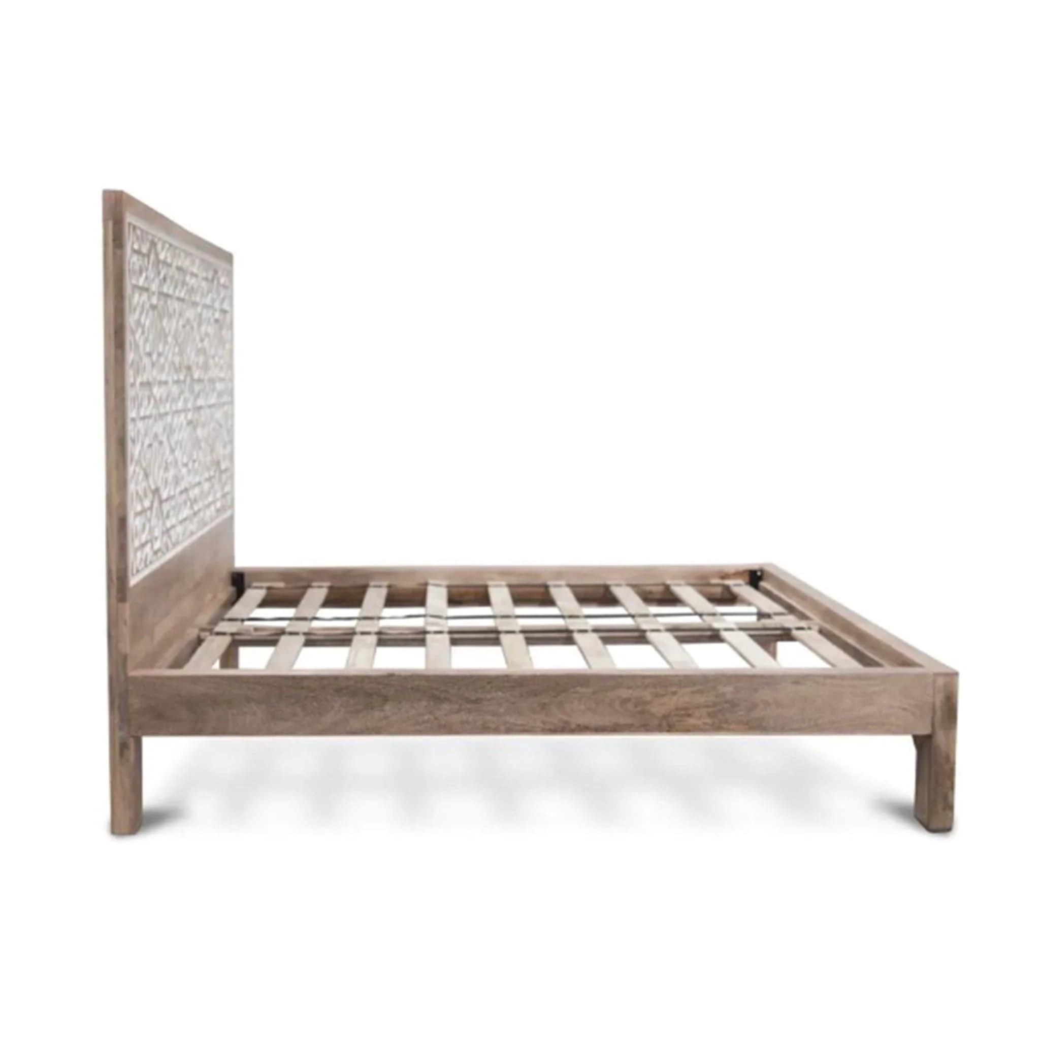 Haveli Geometric Carved Platform Bed - Image 8